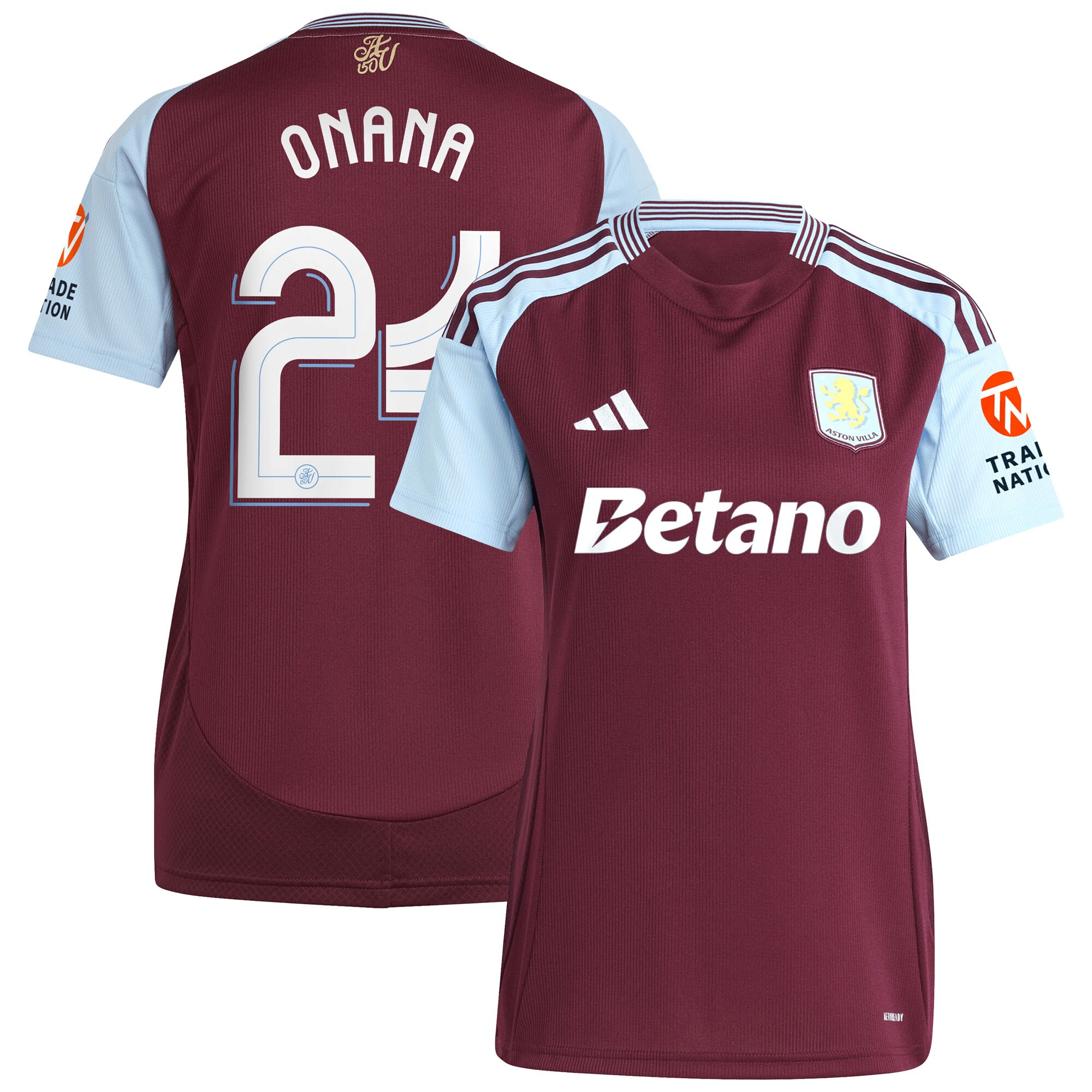 aston villa adidas home shirt 2024-25 – womens with onana 24 cup printing Collection - Aston Villa Fan Shop Official Gear