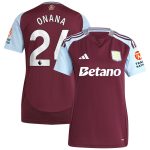 aston villa adidas home shirt 2024-25 – womens with onana 24 printing Collection - Aston Villa Fan Shop Official Gear
