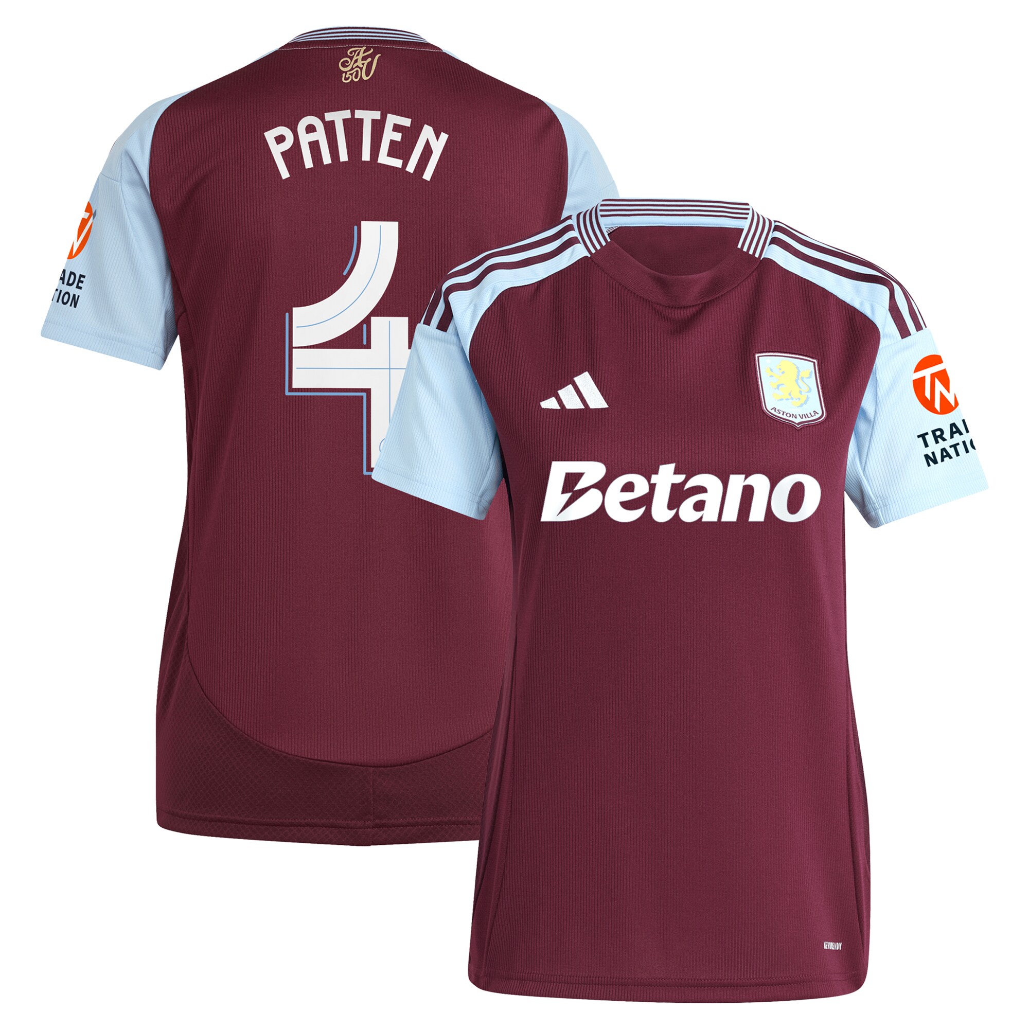 aston villa adidas home shirt 2024-25 – womens with patten 4 cup printing Collection - Aston Villa Fan Shop Official Gear