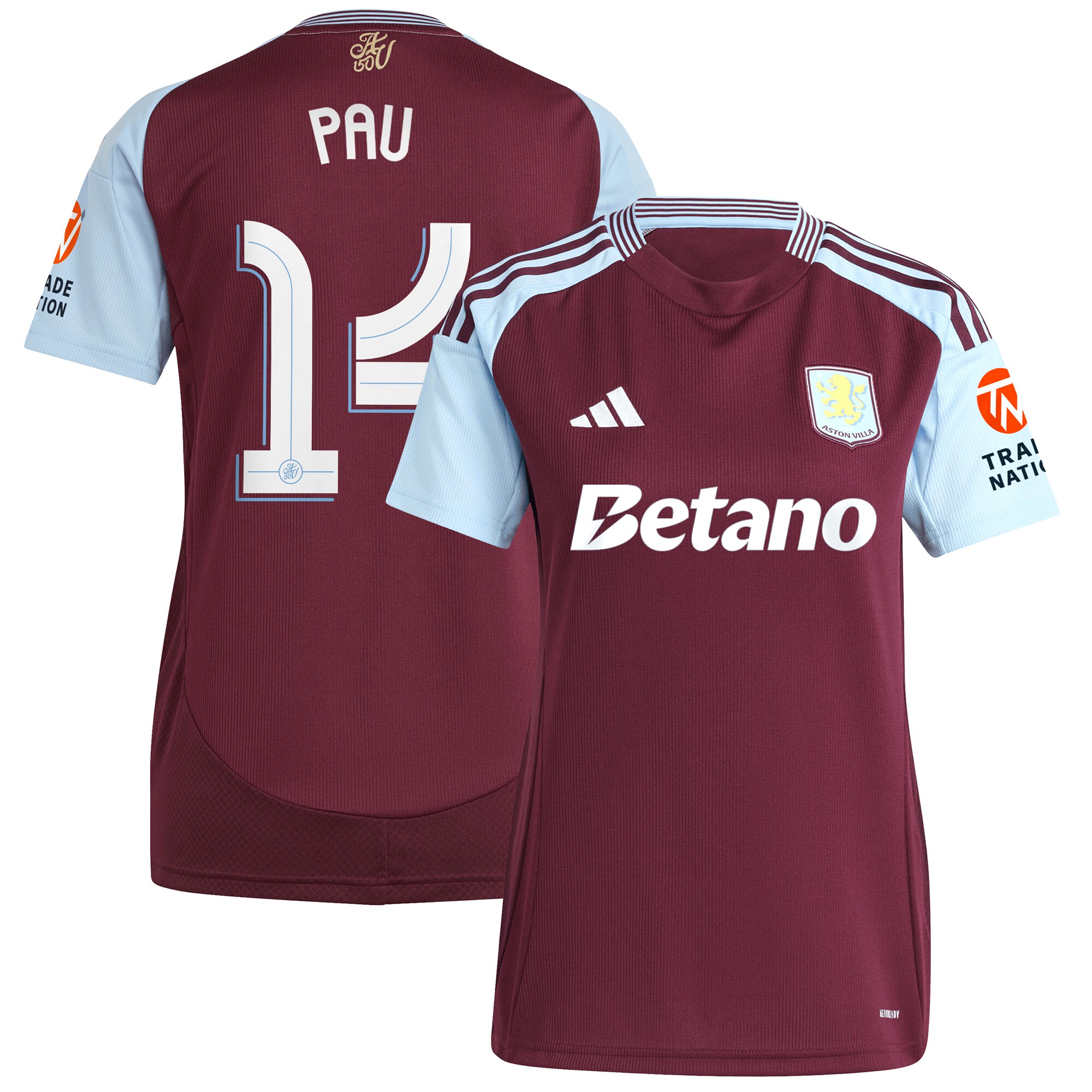 aston villa adidas home shirt 2024-25 – womens with pau 14 cup printing Collection - Aston Villa Fan Shop Official Gear