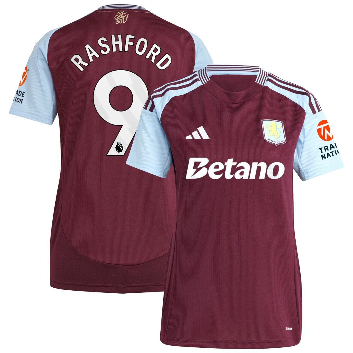 aston villa adidas home shirt 2024-25 – womens with rashford 9 printing Collection - Aston Villa Fan Shop Official Gear
