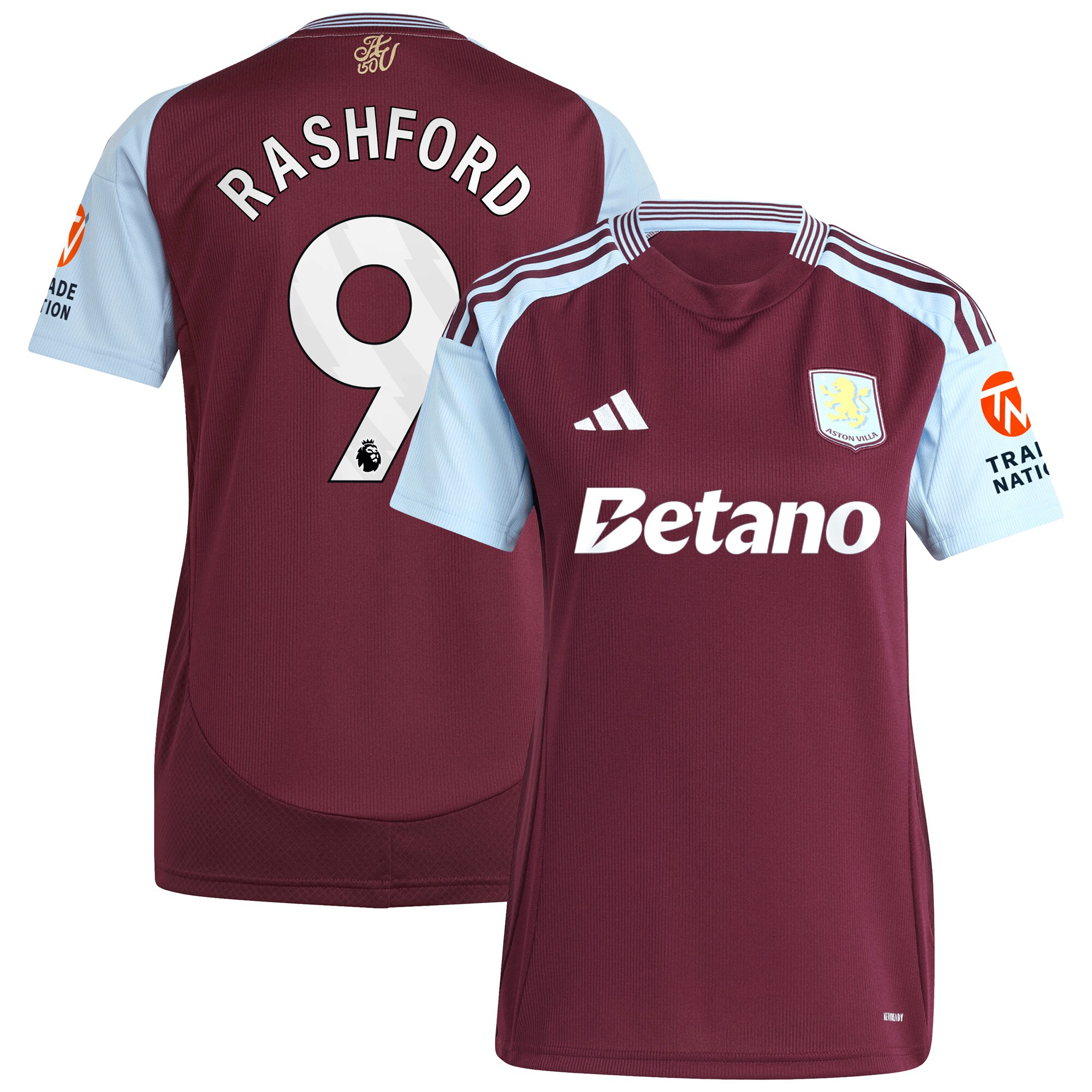 aston villa adidas home shirt 2024-25 – womens with rashford 9 printing Collection - Aston Villa Fan Shop Official Gear