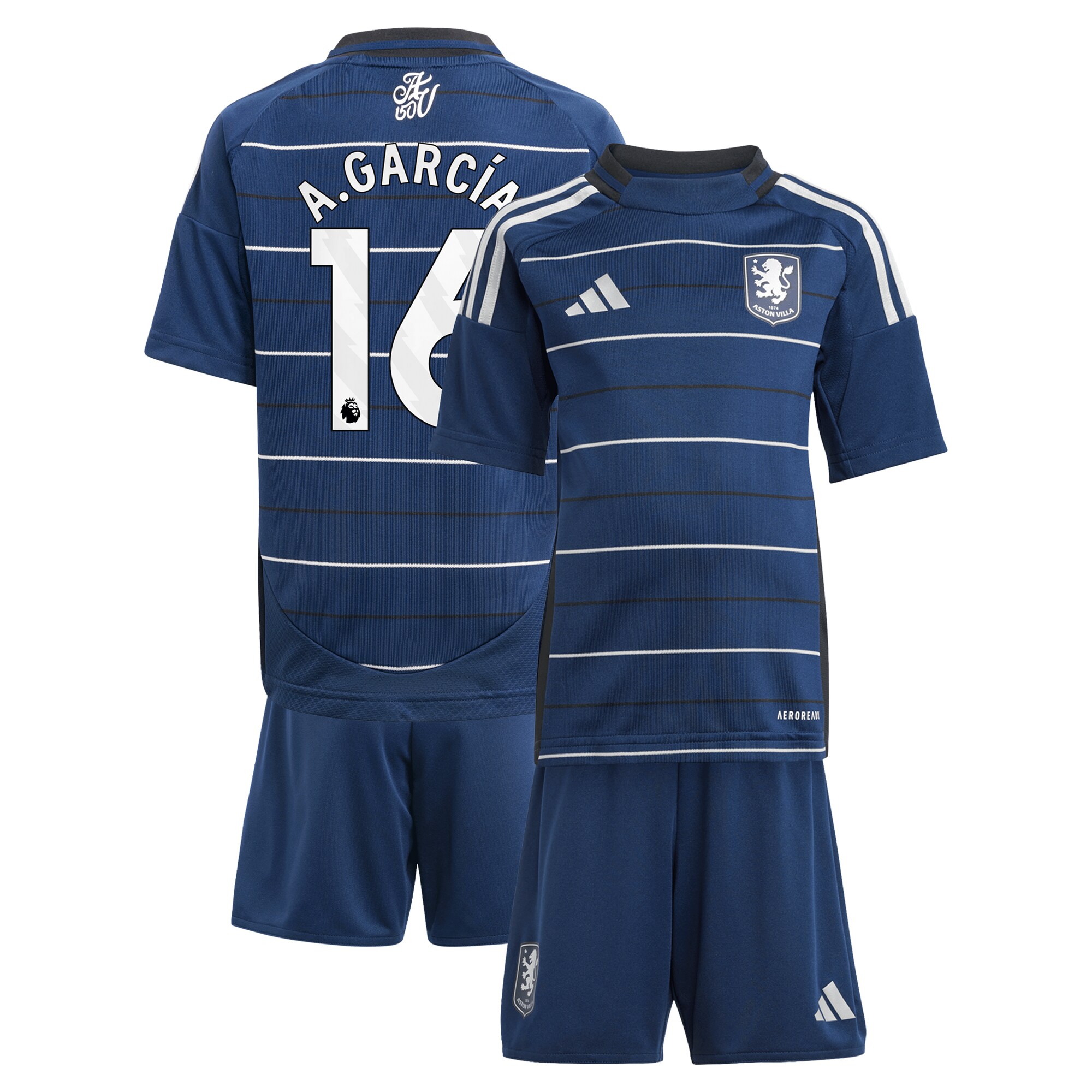 aston villa adidas third minikit 2024-25 with a.garcía 16 printing Collection – Aston Villa Fan Shop Official Gear Collection - Aston Villa Fan Shop Official Gear