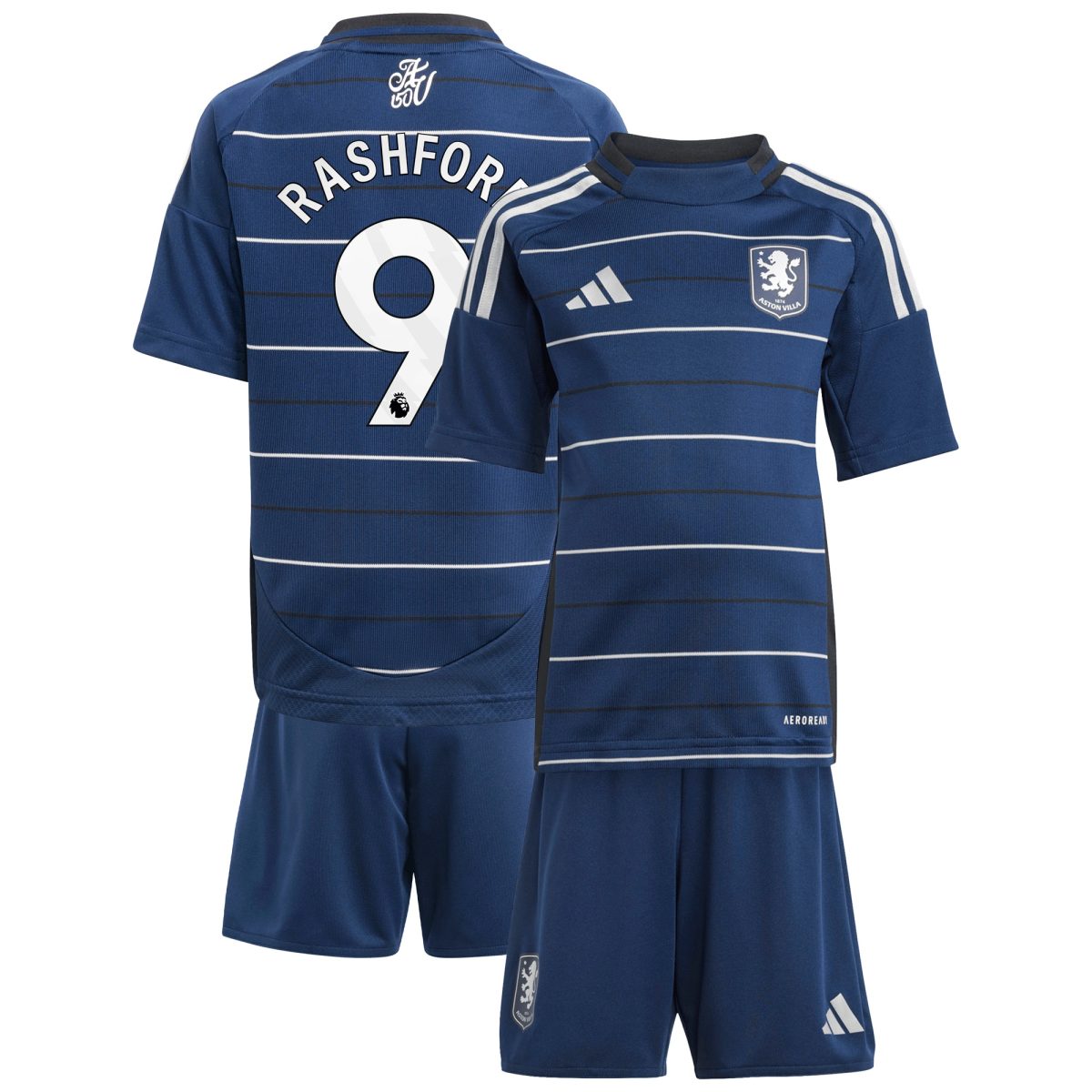 aston villa adidas third minikit 2024-25 with rashford 9 printing Collection - Aston Villa Fan Shop Official Gear