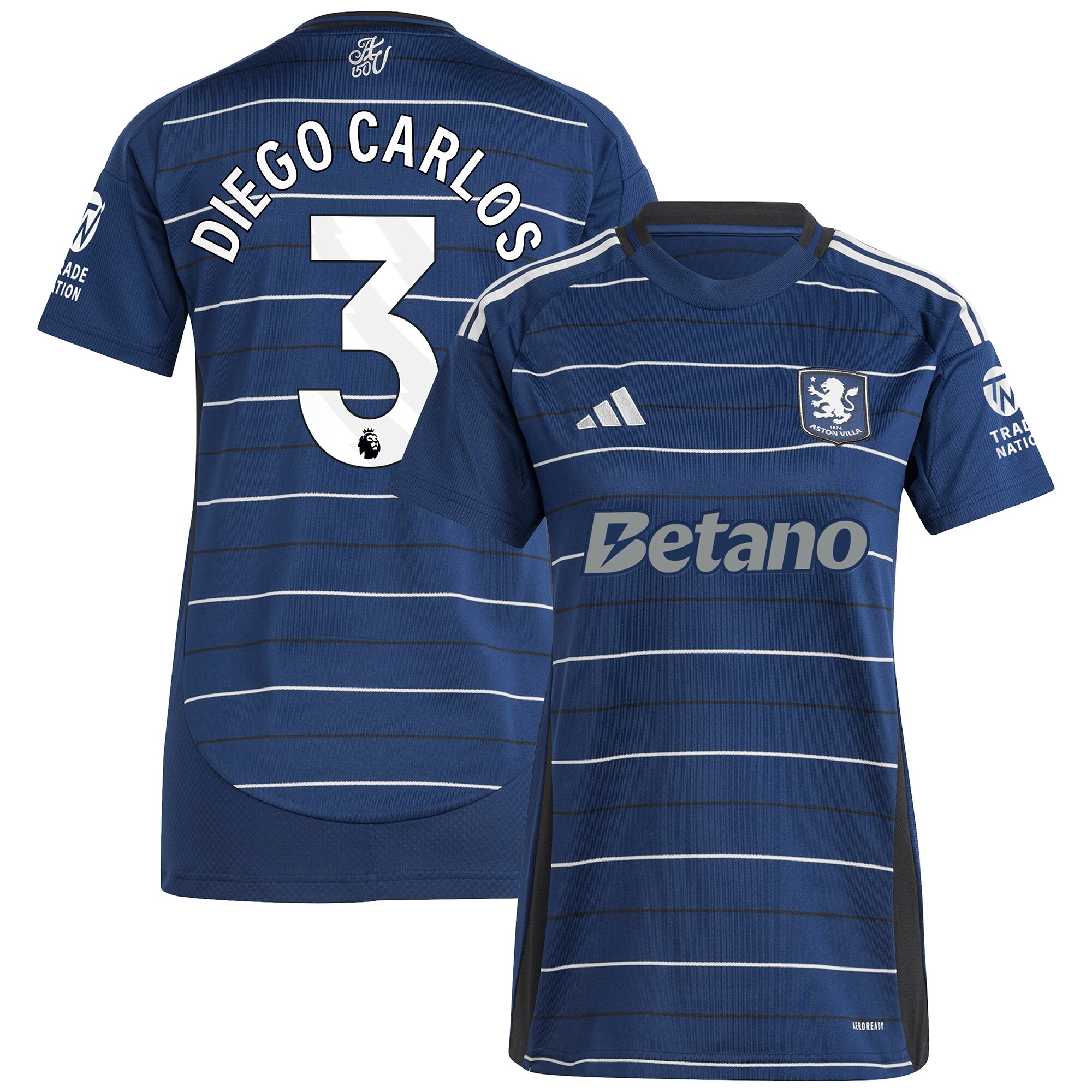 aston villa adidas third shirt 2024-25 – womens with diego carlos 3 printing Collection - Aston Villa Fan Shop Official Gear