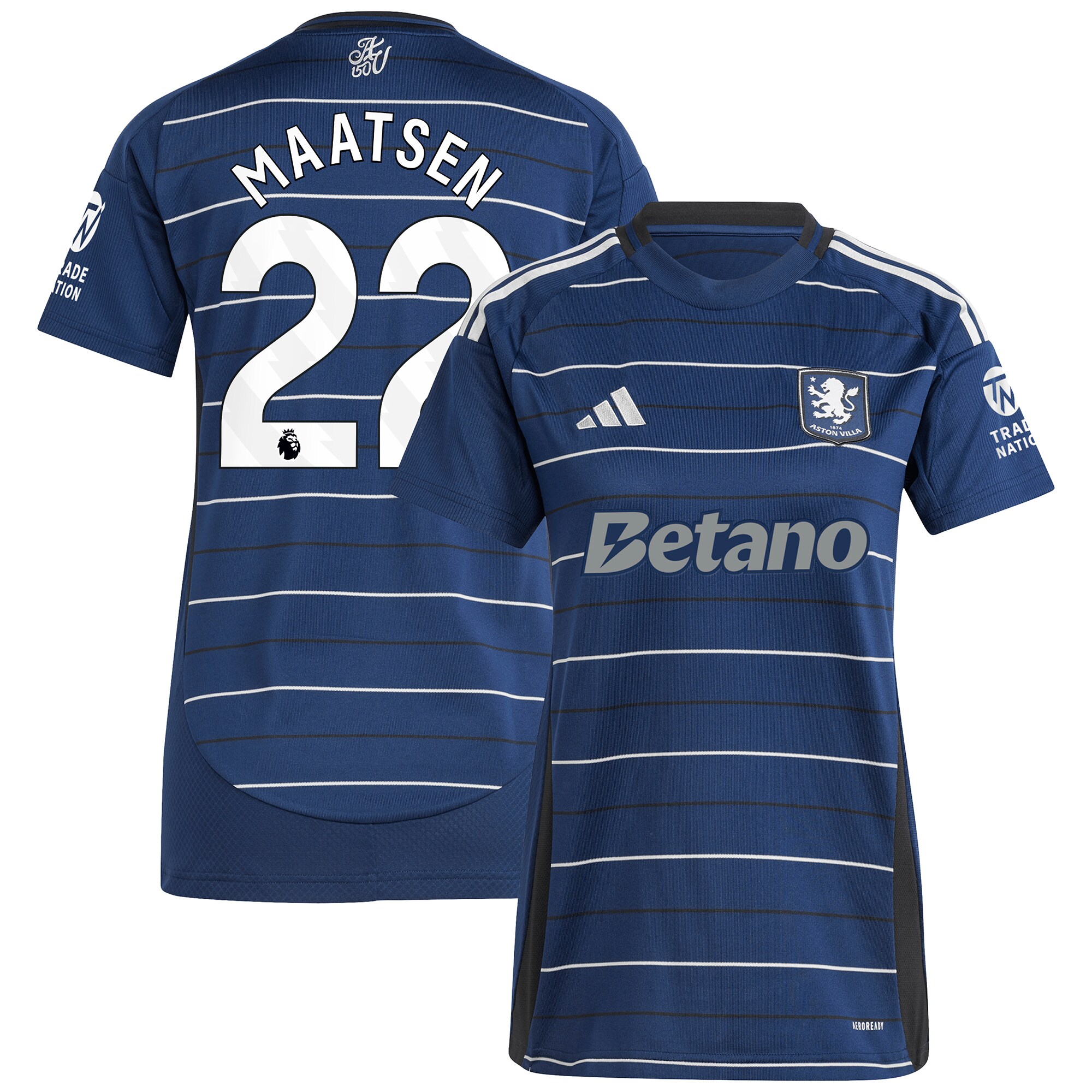 aston villa adidas third shirt 2024-25 – womens with maatsen 22 printing Collection - Aston Villa Fan Shop Official Gear