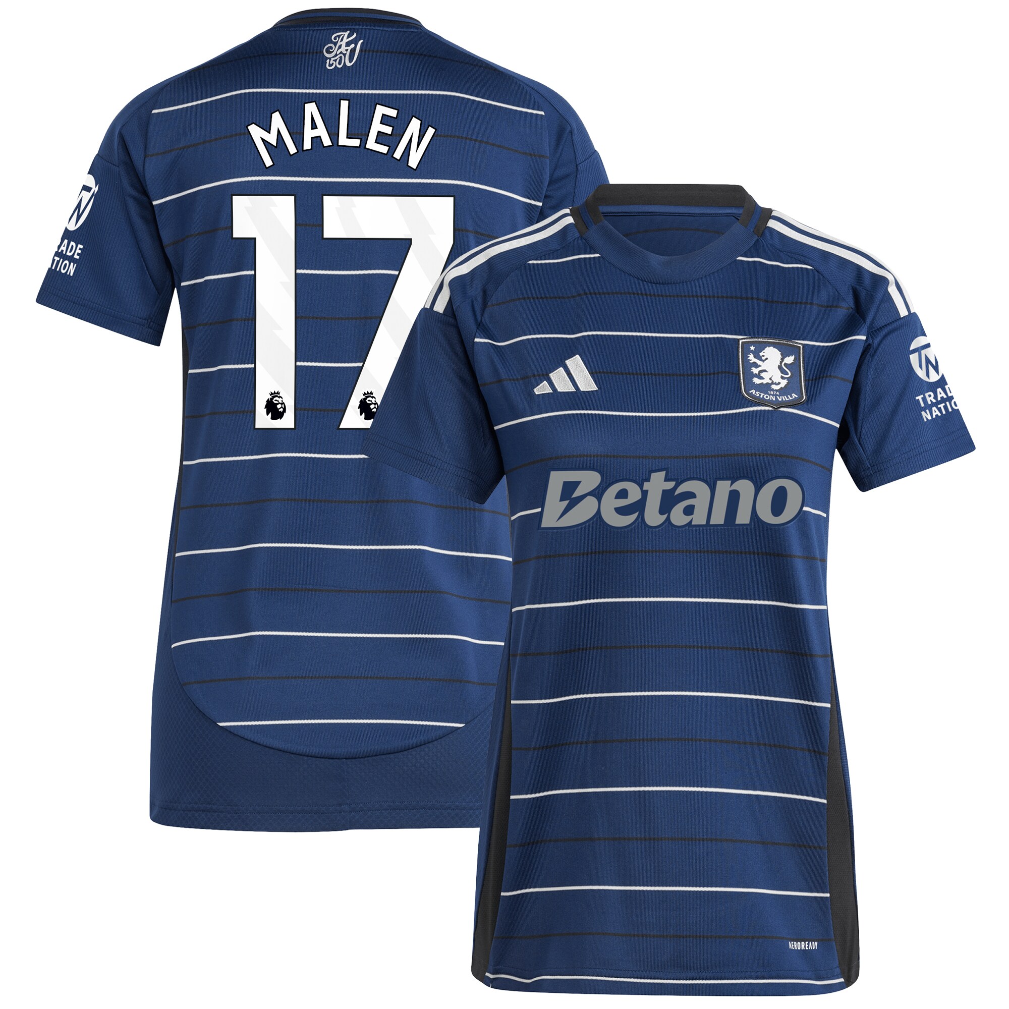 aston villa adidas third shirt 2024-25 – womens with malen 17 printing Collection - Aston Villa Fan Shop Official Gear