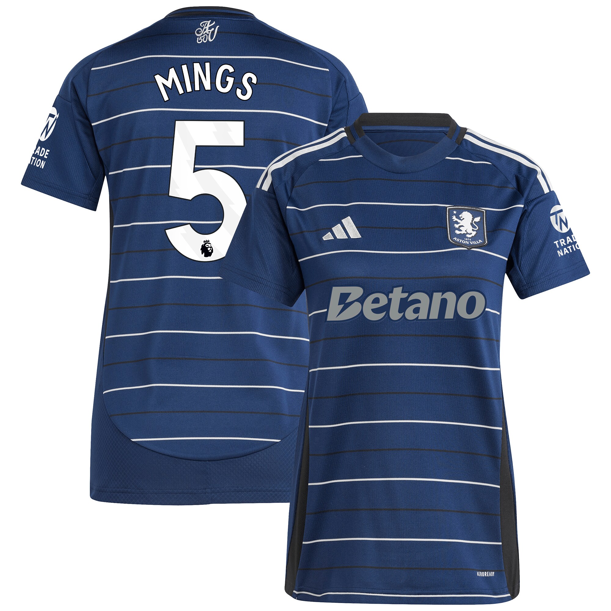 aston villa adidas third shirt 2024-25 – womens with mings 5 printing Collection - Aston Villa Fan Shop Official Gear