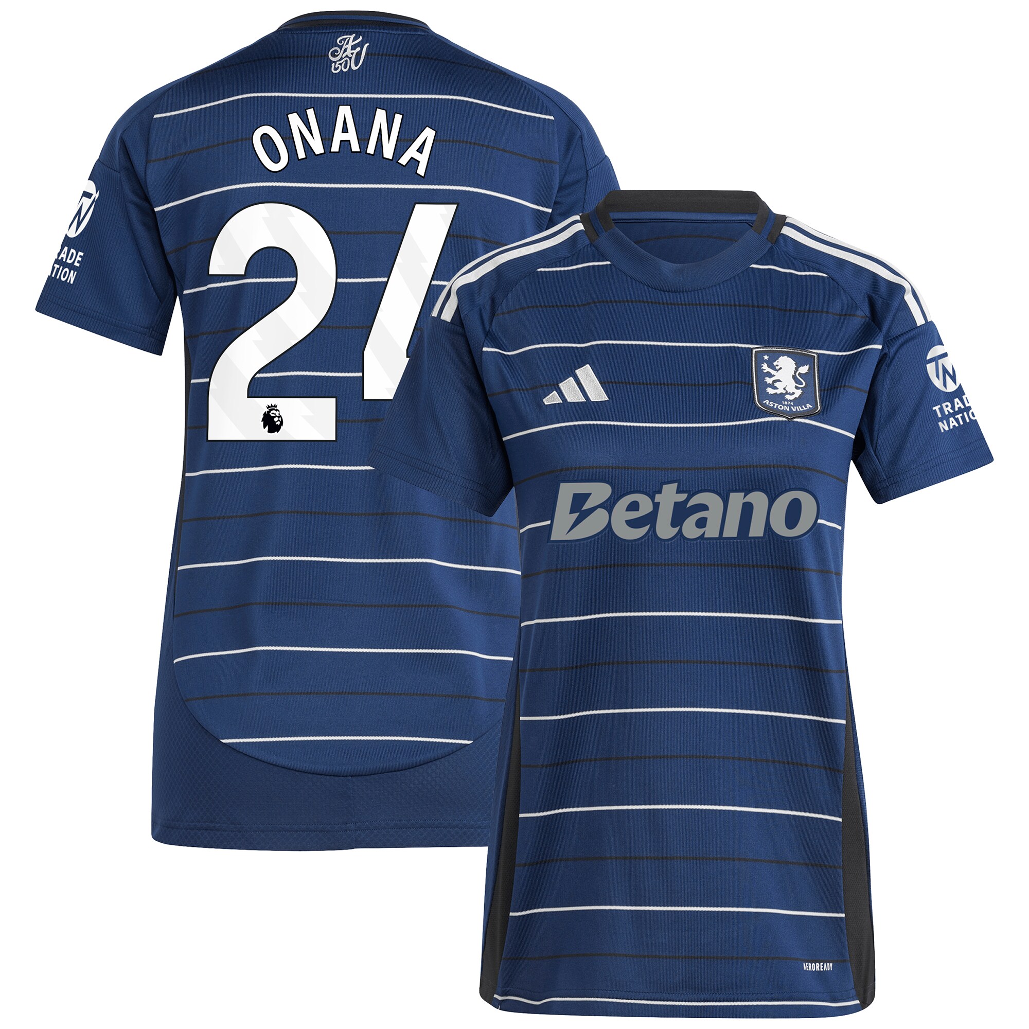 aston villa adidas third shirt 2024-25 – womens with onana 24 printing Collection - Aston Villa Fan Shop Official Gear