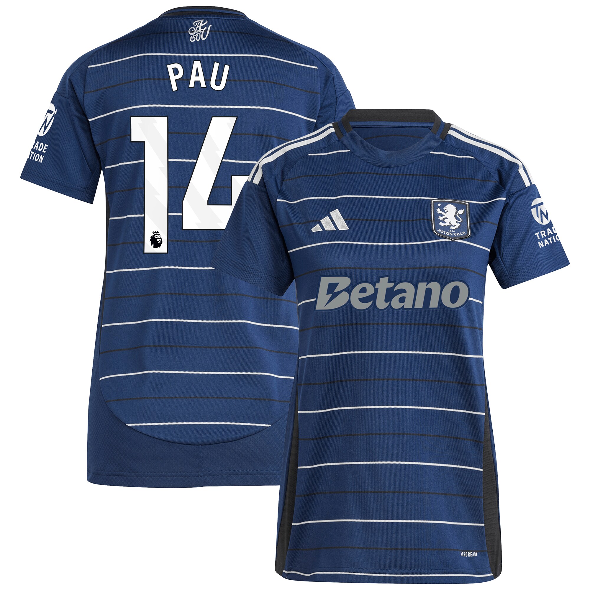 aston villa adidas third shirt 2024-25 – womens with pau 14 printing Collection - Aston Villa Fan Shop Official Gear