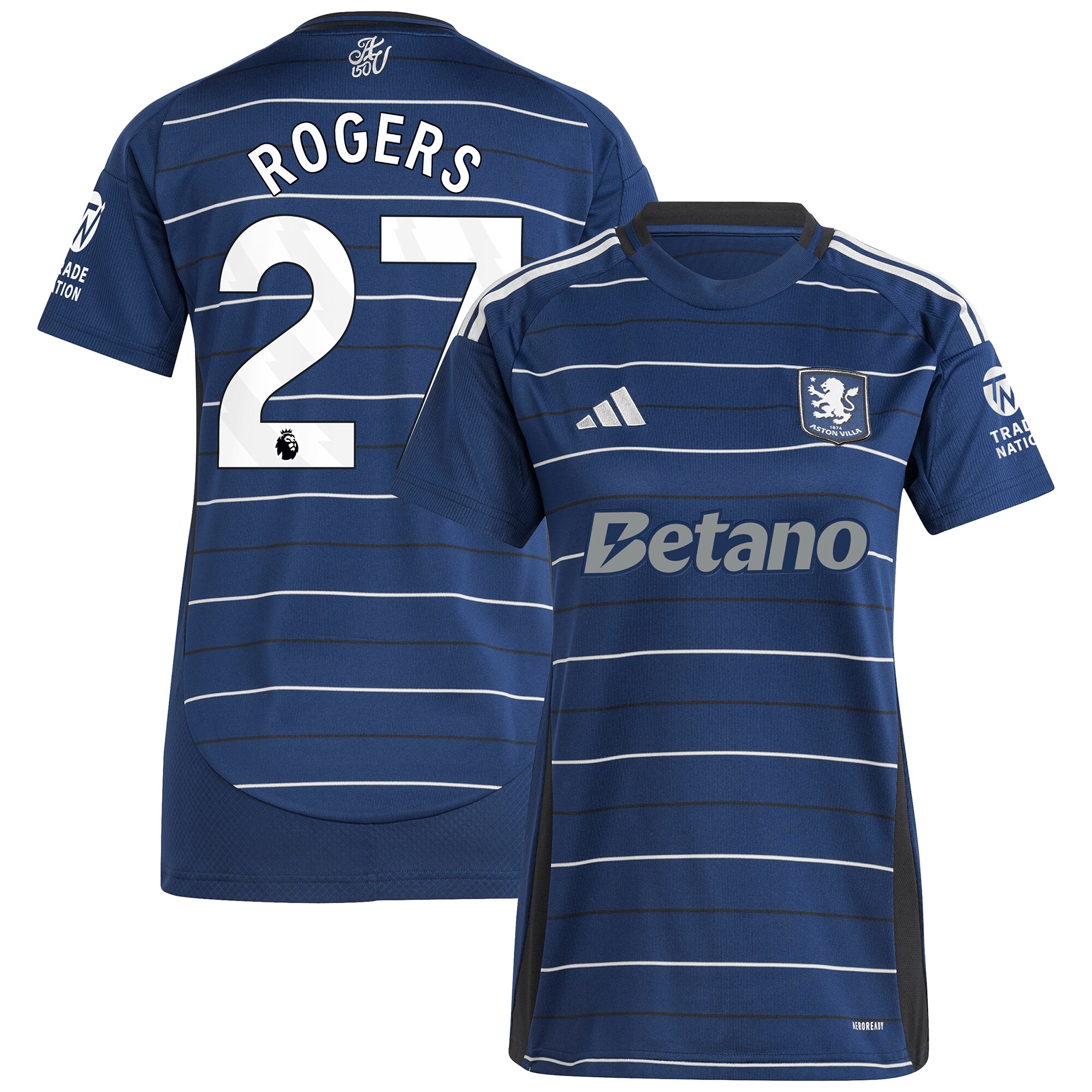 aston villa adidas third shirt 2024-25 – womens with rogers 27 printing Collection - Aston Villa Fan Shop Official Gear