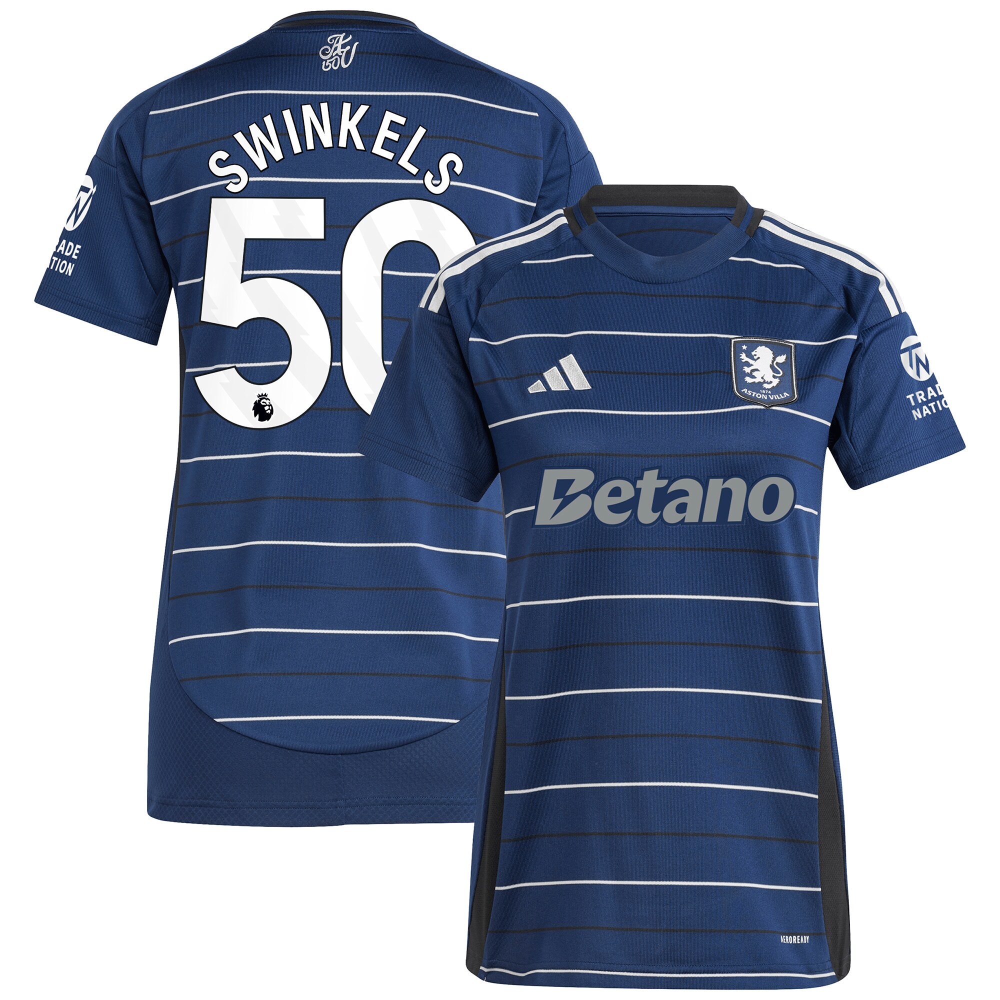 aston villa adidas third shirt 2024-25 – womens with swinkels 50 printing Collection - Aston Villa Fan Shop Official Gear