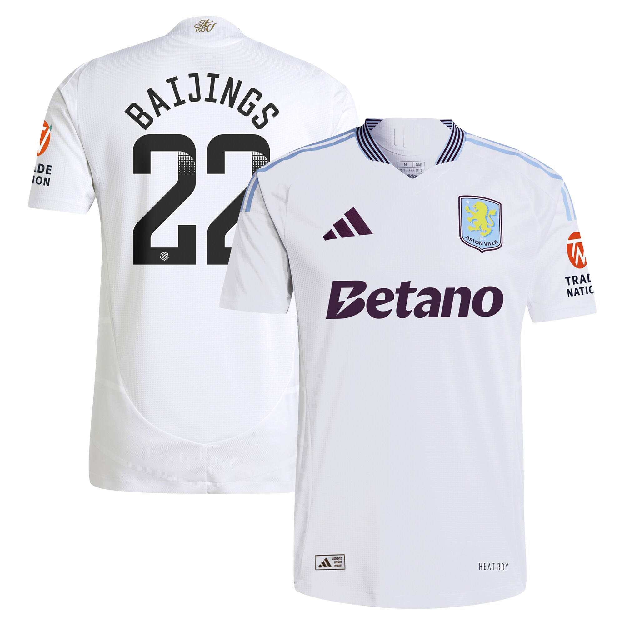 aston villa adidas wsl away authentic shirt 2024-25 with baijings 22 printing Collection - Aston Villa Fan Shop Official Gear