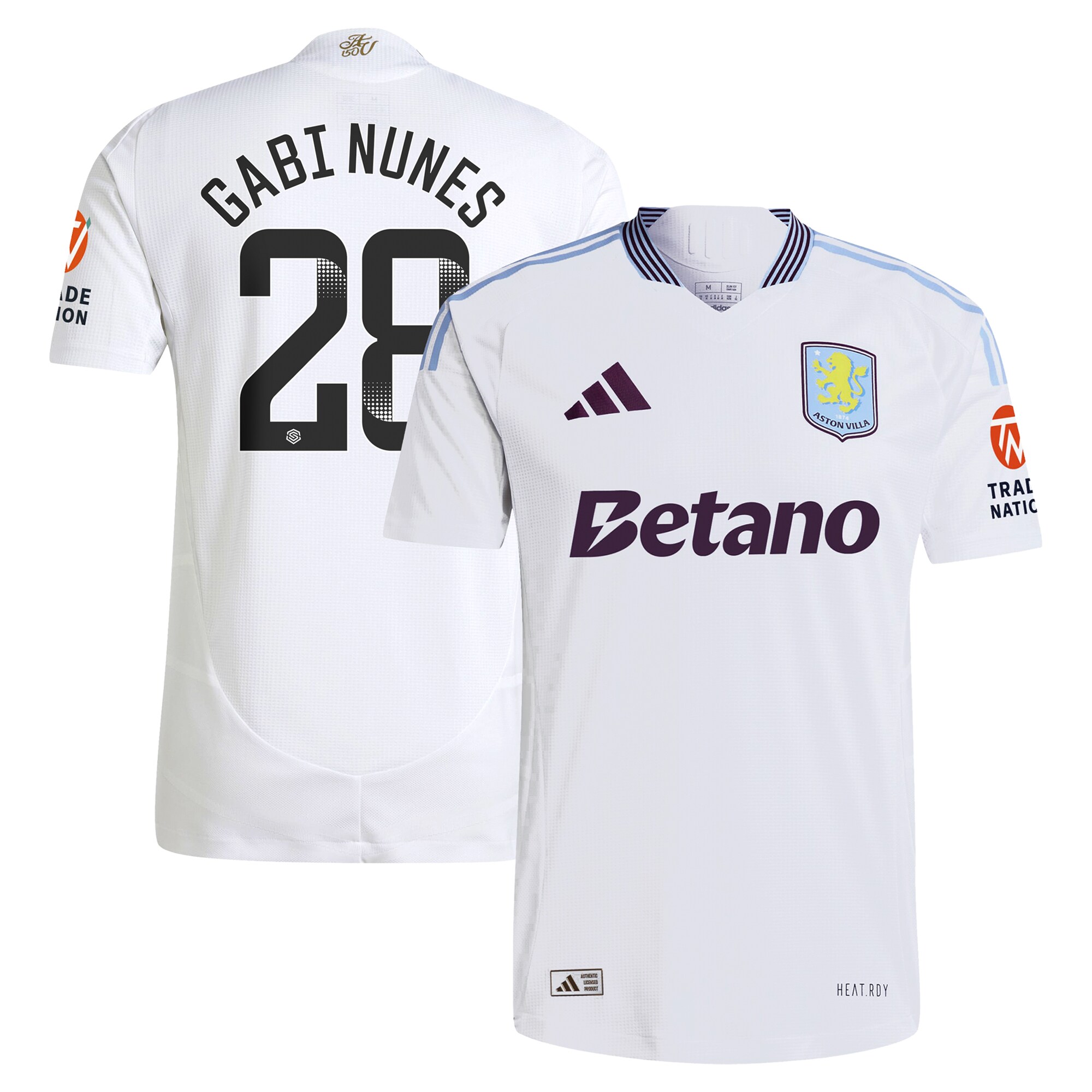 aston villa adidas wsl away authentic shirt 2024-25 with gabi nunes 28 printing Collection - Aston Villa Fan Shop Official Gear