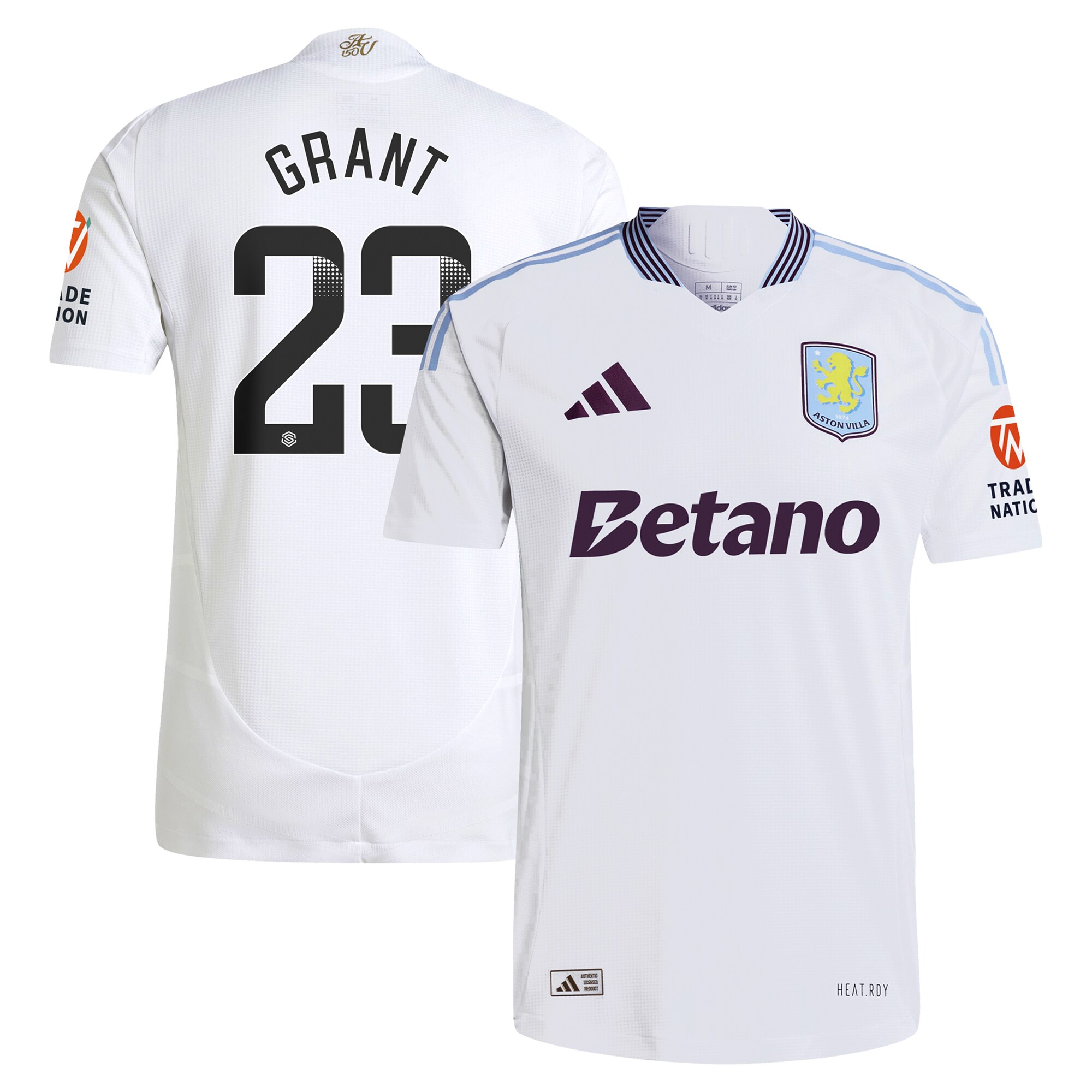 aston villa adidas wsl away authentic shirt 2024-25 with grant 23 printing Collection - Aston Villa Fan Shop Official Gear