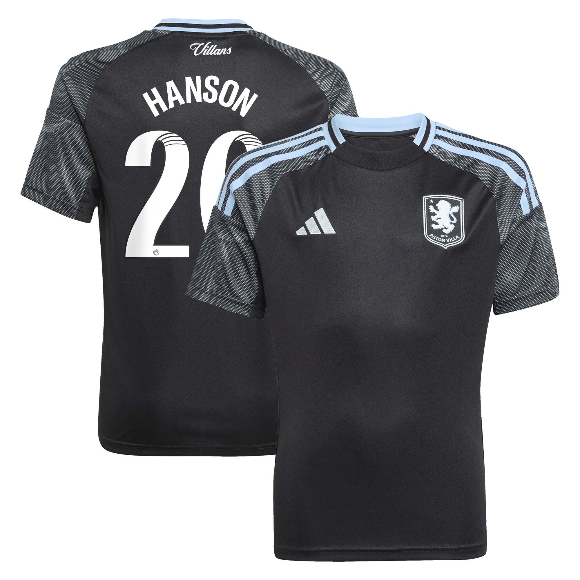 aston villa adidas wsl away shirt 2025-26 – kids with hanson 20 printing Collection - Aston Villa Fan Shop Official Gear