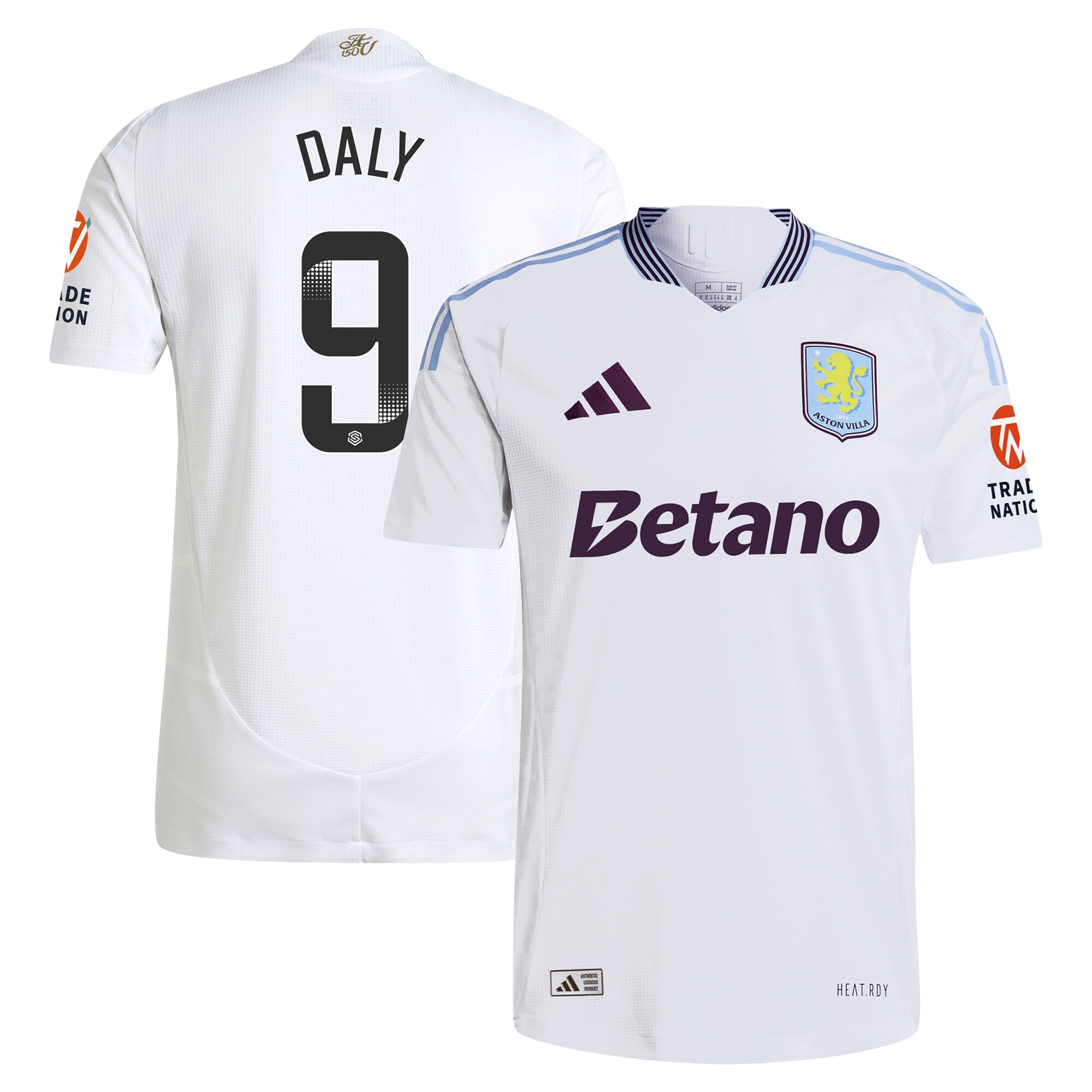 aston villa wsl adidas away authentic shirt 2024-25 with daly 9 printing Collection - Aston Villa Fan Shop Official Gear