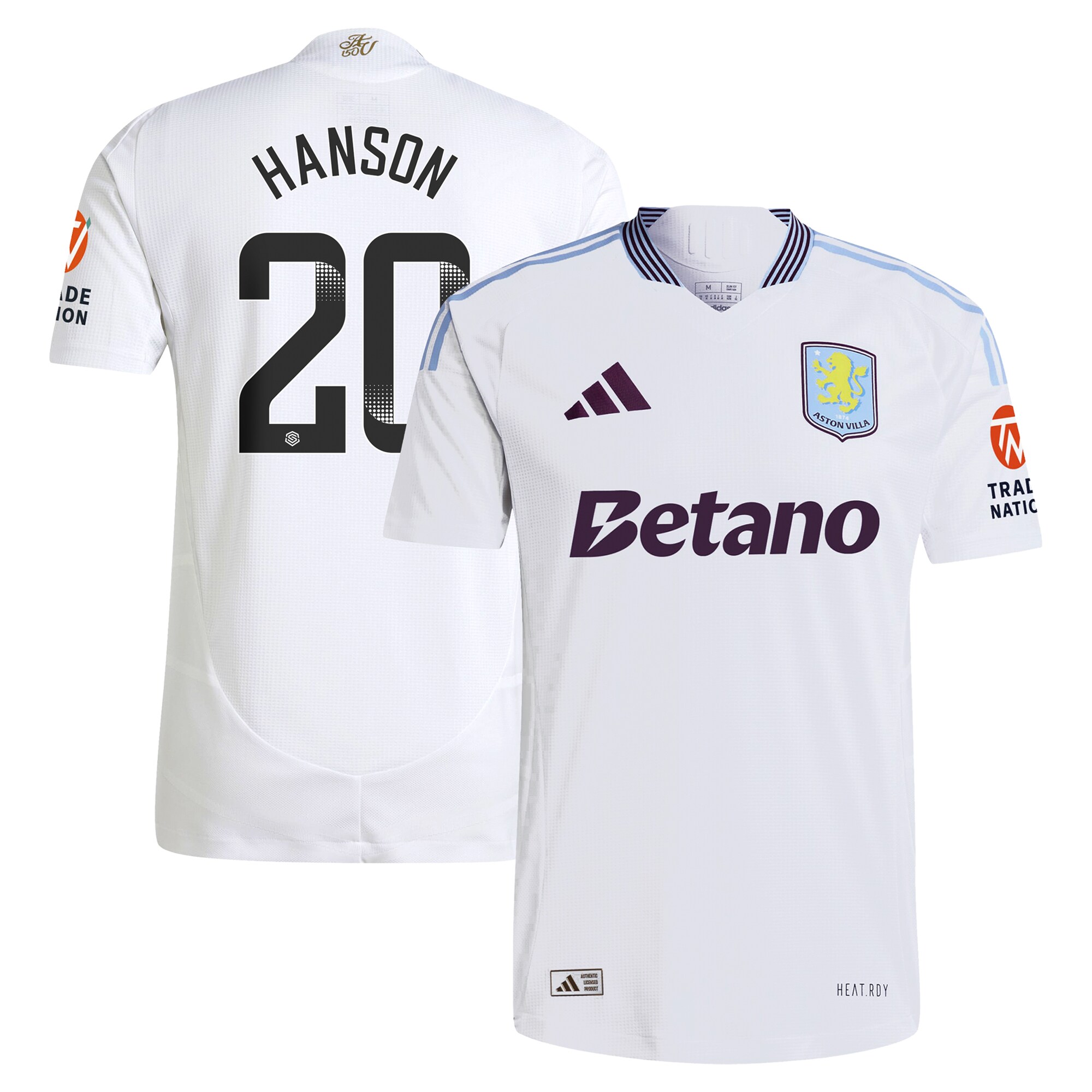 aston villa wsl adidas away authentic shirt 2024-25 with hanson 20 printing Collection - Aston Villa Fan Shop Official Gear