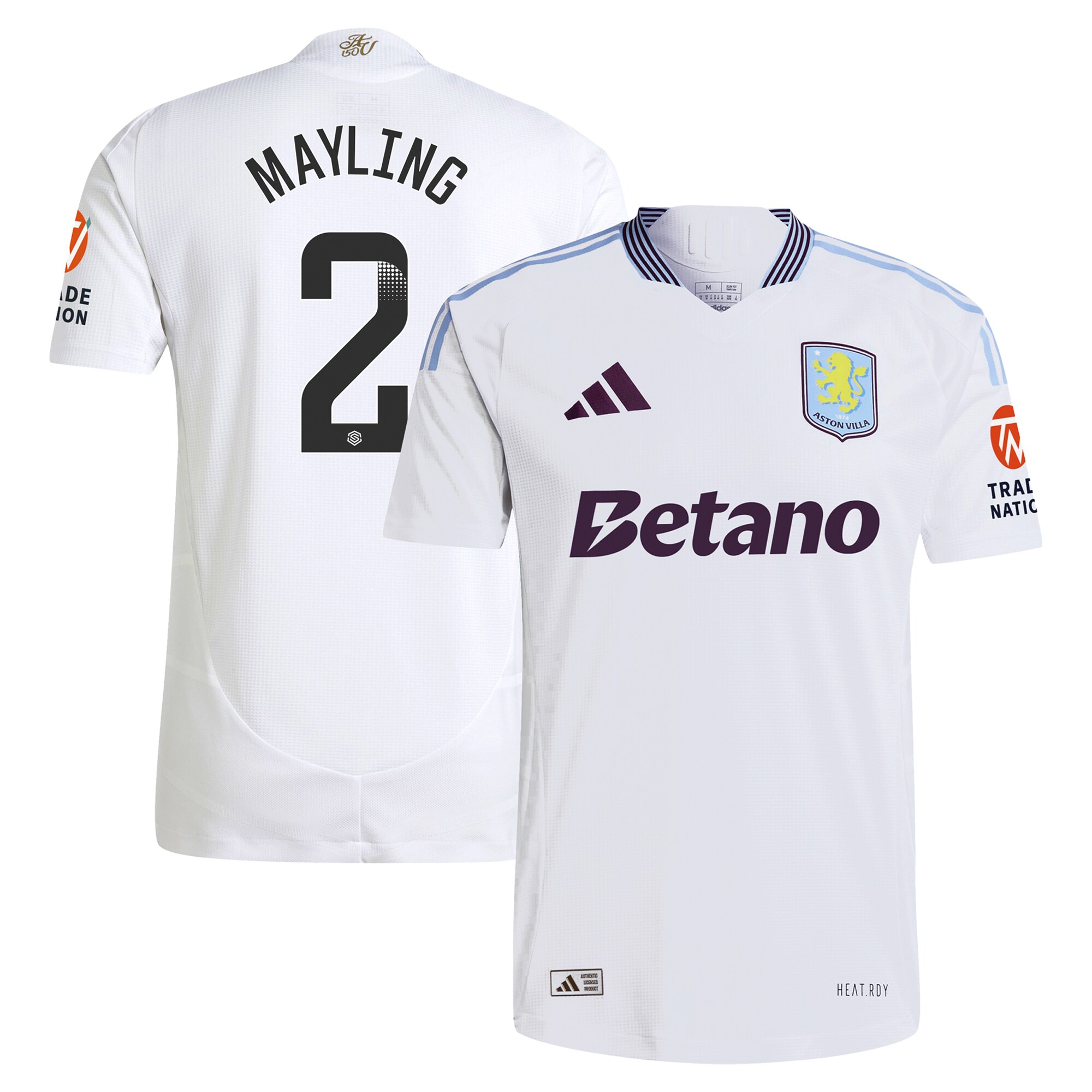 aston villa wsl adidas away authentic shirt 2024-25 with mayling 2 printing Collection - Aston Villa Fan Shop Official Gear