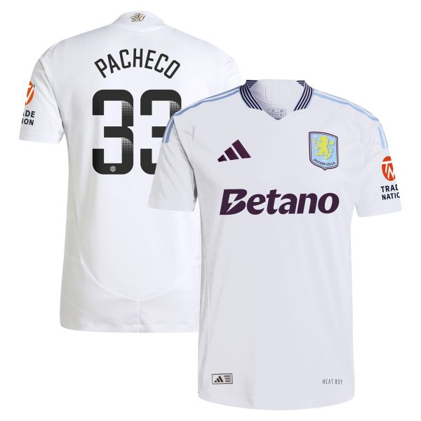 aston villa wsl adidas away authentic shirt 2024-25 with pacheco 33 printing Collection - Aston Villa Fan Shop Official Gear