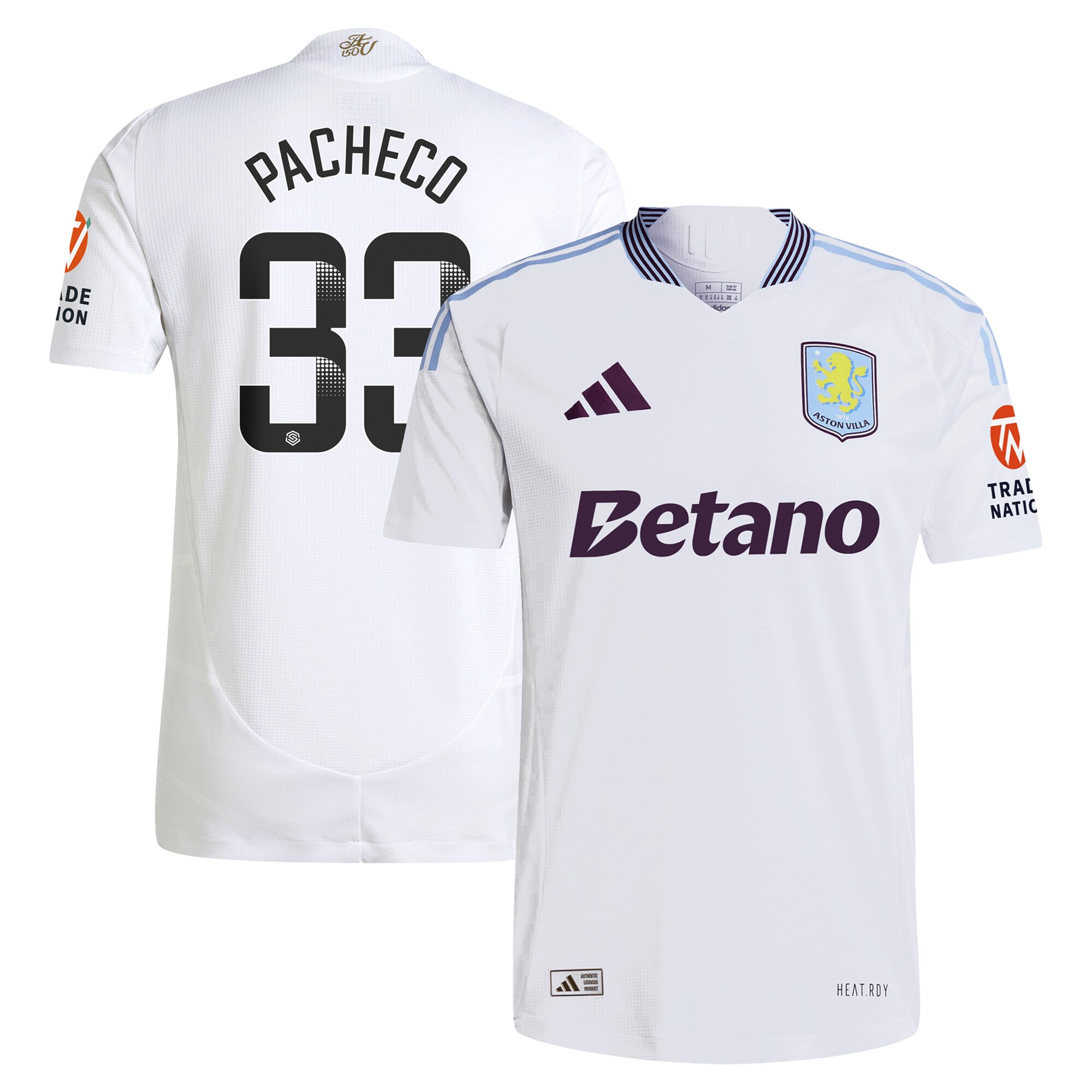 aston villa wsl adidas away authentic shirt 2024-25 with pacheco 33 printing Collection - Aston Villa Fan Shop Official Gear