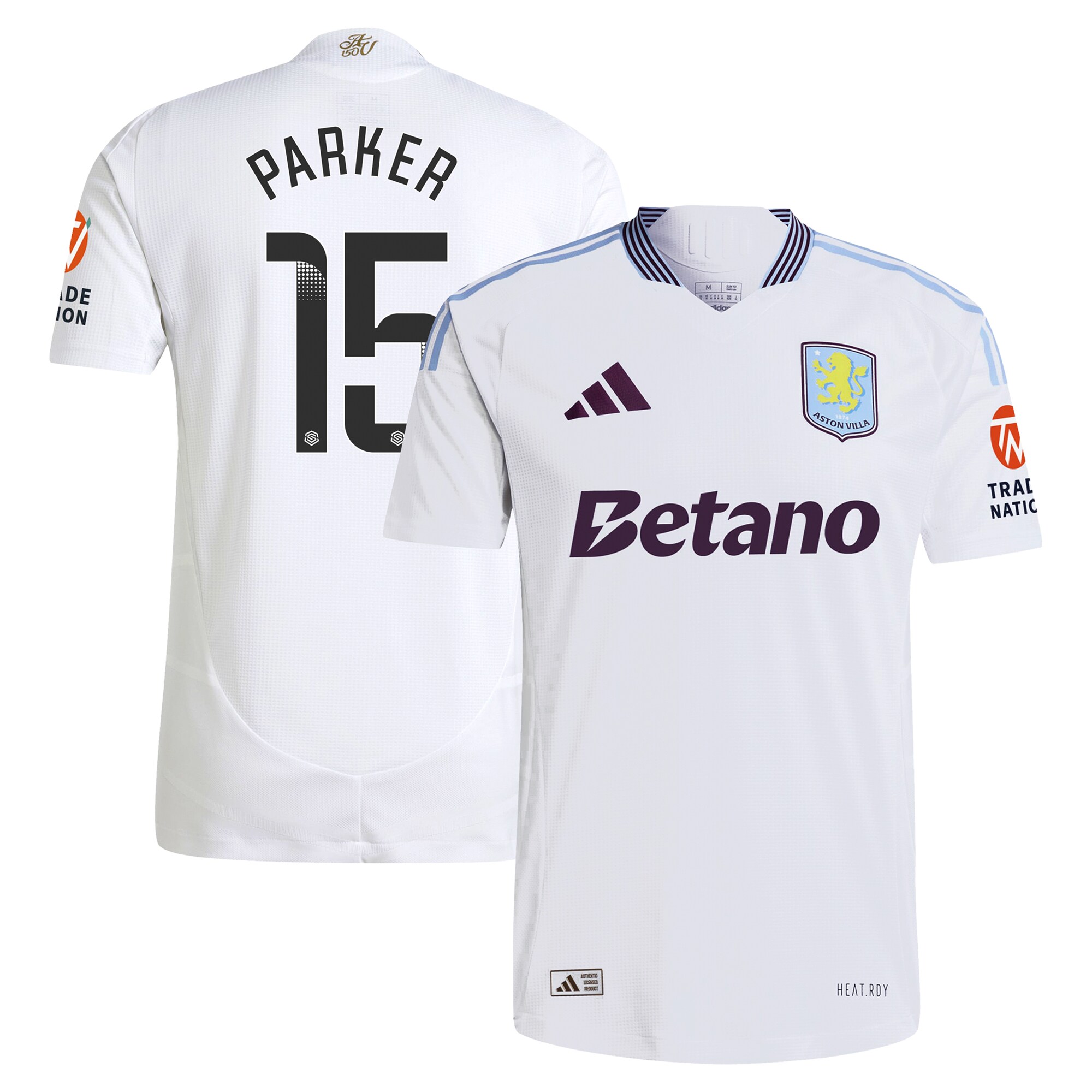 aston villa wsl adidas away authentic shirt 2024-25 with parker 15 printing Collection - Aston Villa Fan Shop Official Gear