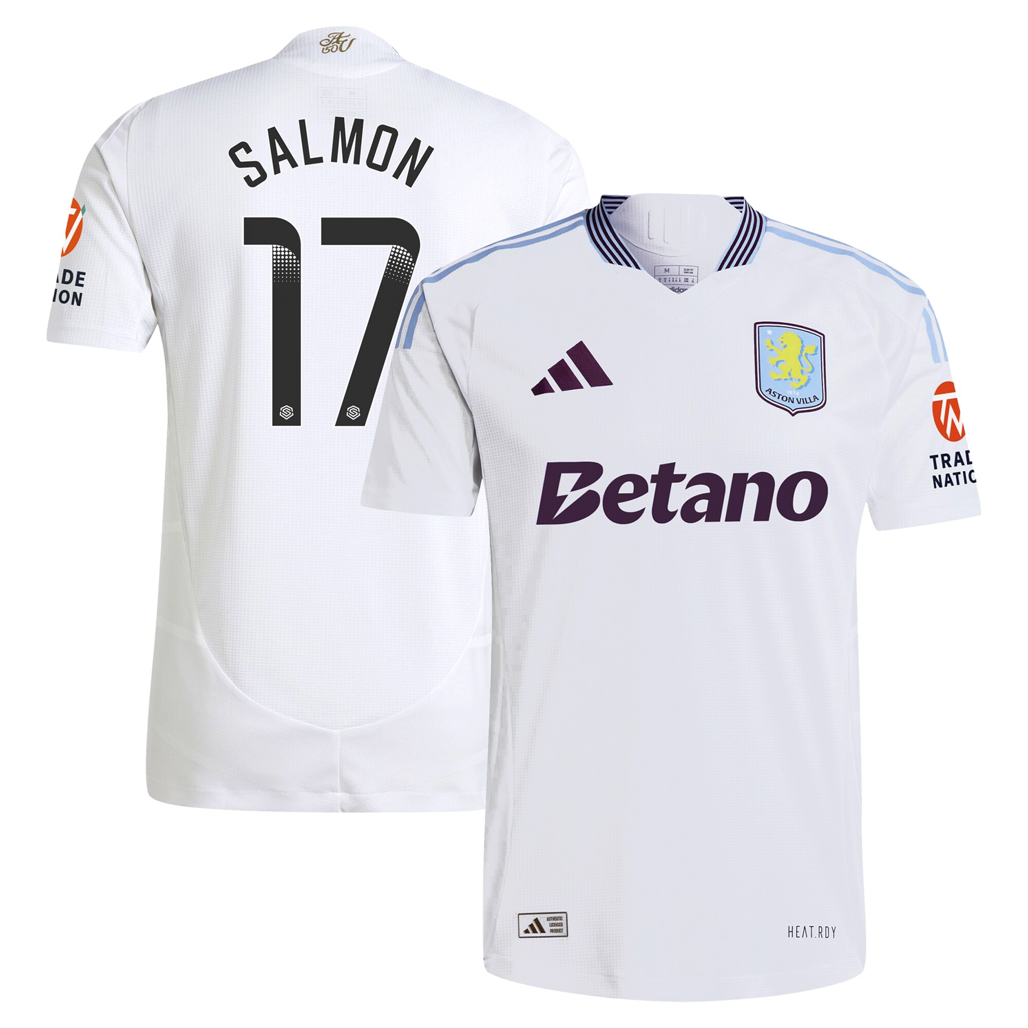 aston villa wsl adidas away authentic shirt 2024-25 with salmon 17 printing Collection - Aston Villa Fan Shop Official Gear