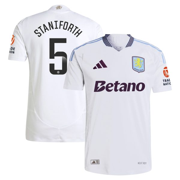 aston villa wsl adidas away authentic shirt 2024-25 with staniforth 5 printing Collection - Aston Villa Fan Shop Official Gear
