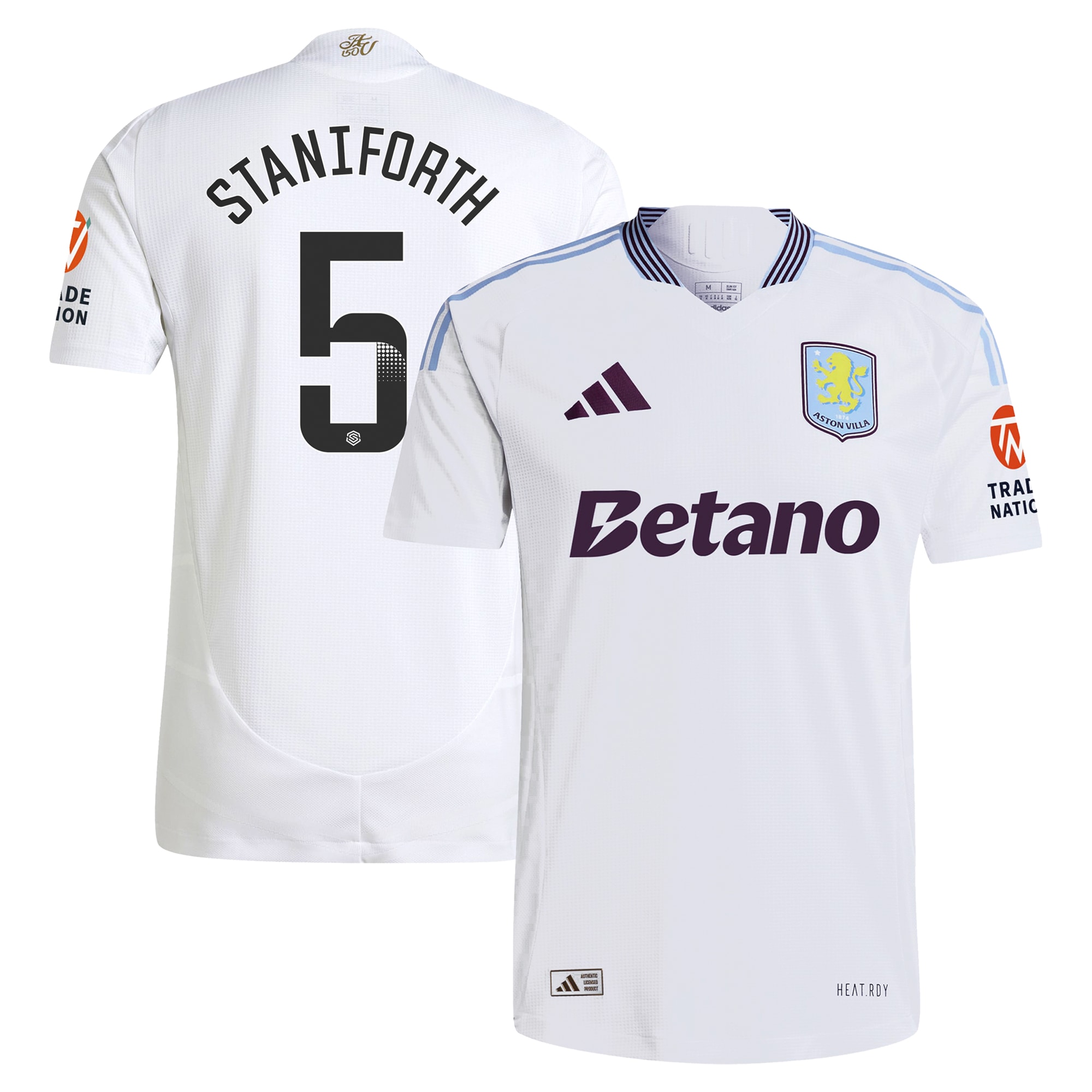 aston villa wsl adidas away authentic shirt 2024-25 with staniforth 5 printing Collection - Aston Villa Fan Shop Official Gear