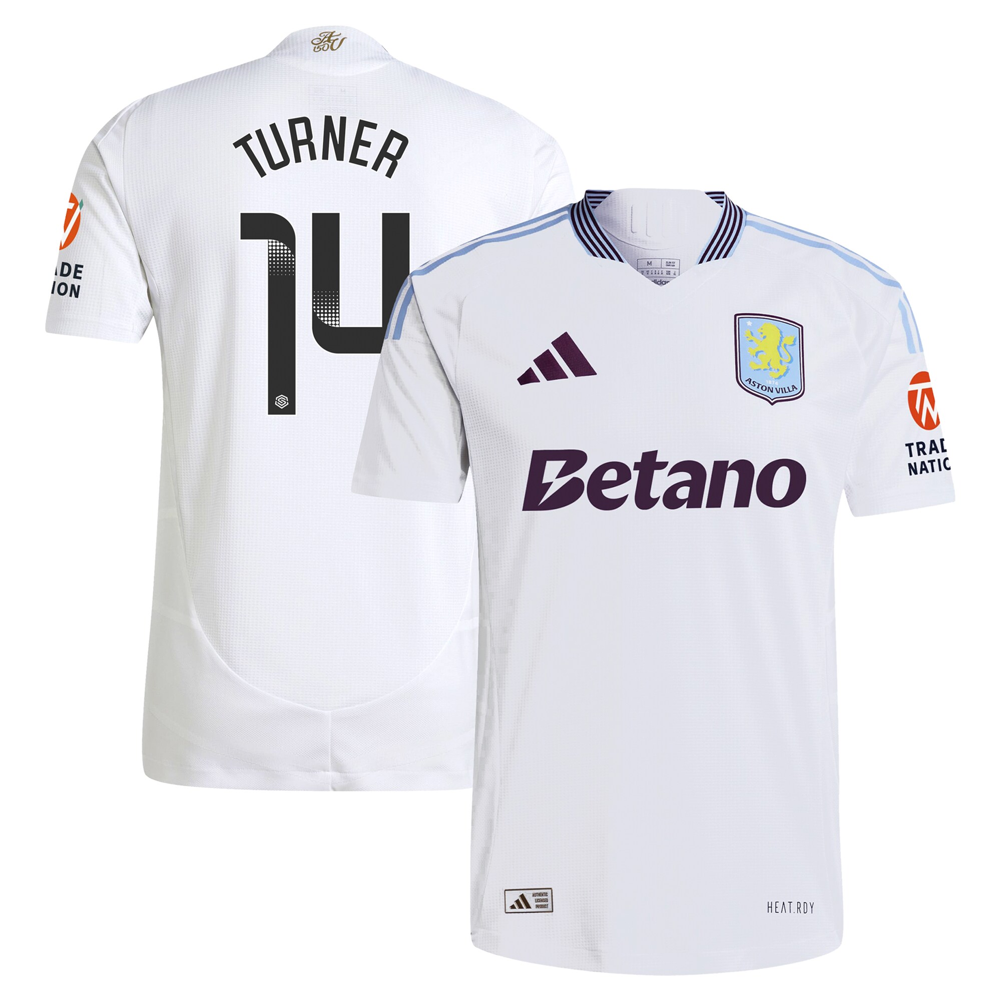 aston villa wsl adidas away authentic shirt 2024-25 with turner 14 printing Collection - Aston Villa Fan Shop Official Gear