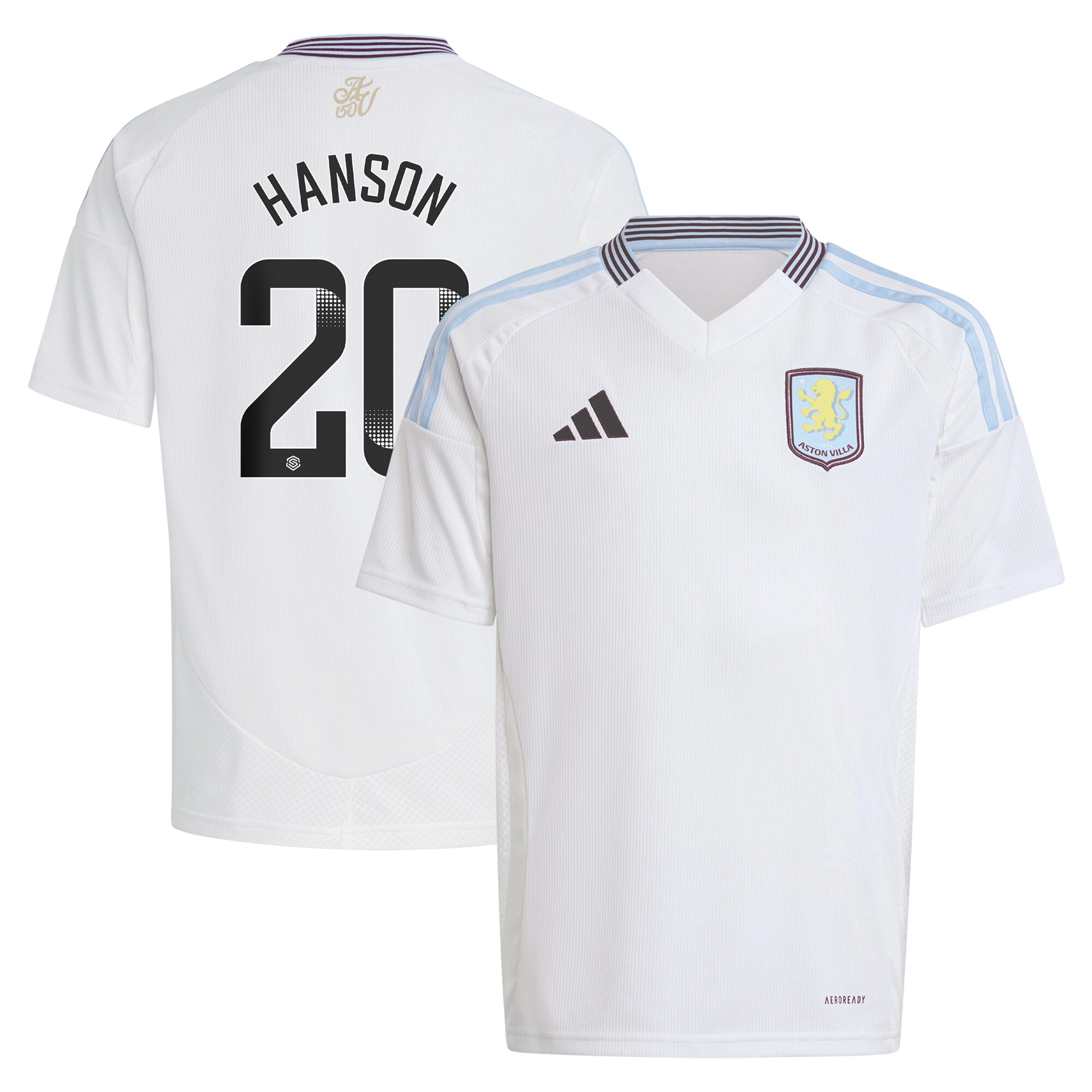 aston villa wsl adidas away shirt 2024-25 – kids with hanson 20 printing Collection - Aston Villa Fan Shop Official Gear
