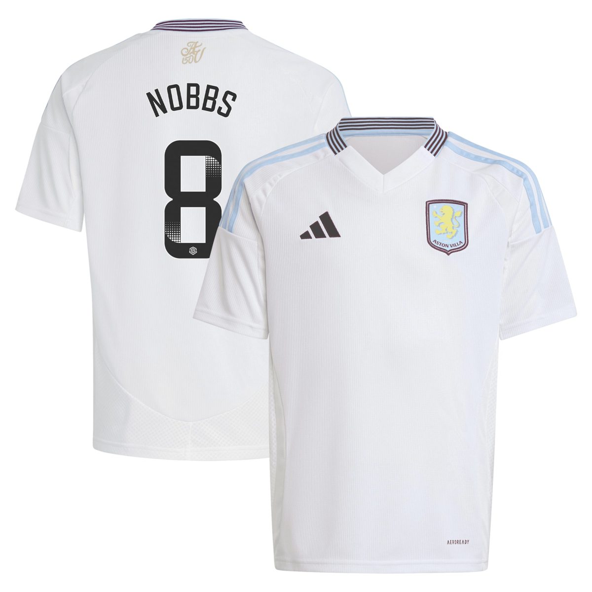 aston villa wsl adidas away shirt 2024-25 – kids with nobbs 8 printing Collection - Aston Villa Fan Shop Official Gear