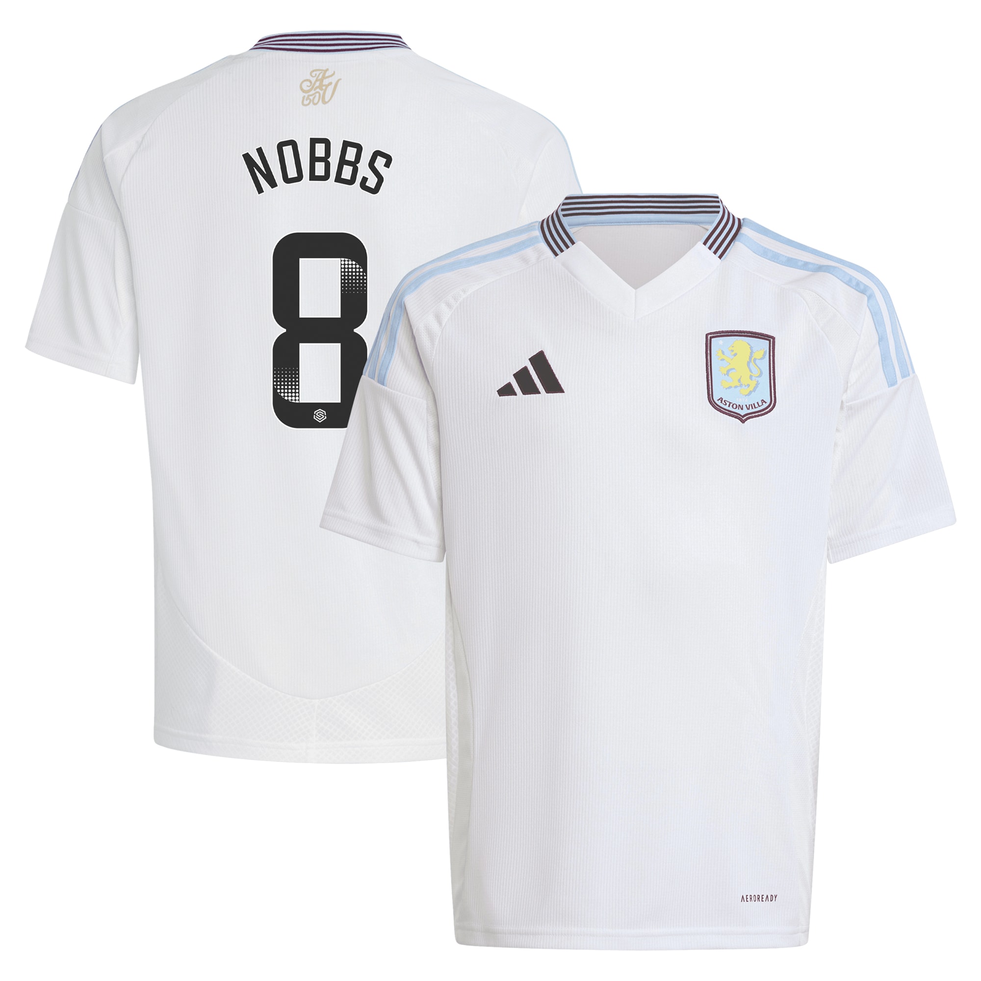 aston villa wsl adidas away shirt 2024-25 – kids with nobbs 8 printing Collection - Aston Villa Fan Shop Official Gear