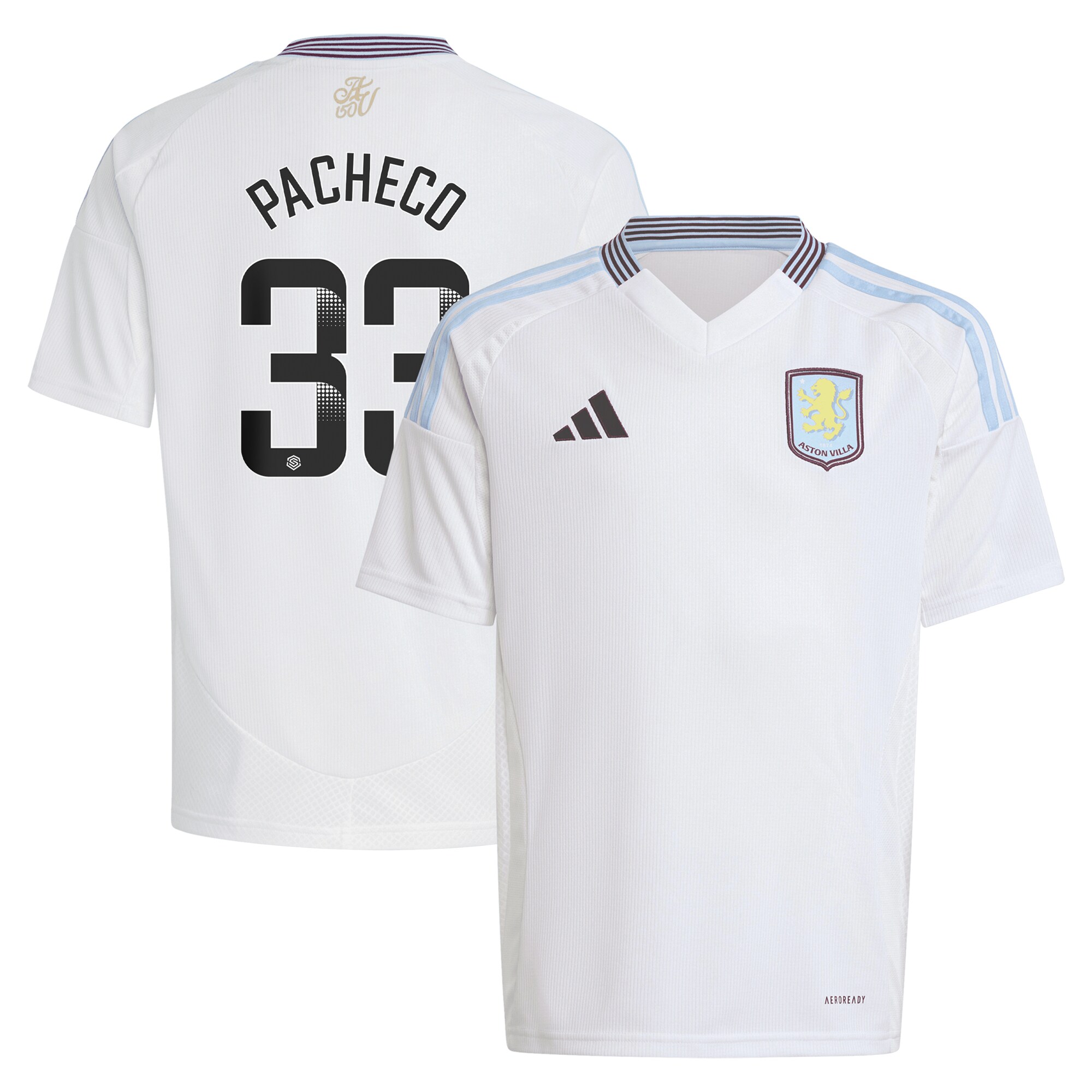 aston villa wsl adidas away shirt 2024-25 – kids with pacheco 33 printing Collection - Aston Villa Fan Shop Official Gear