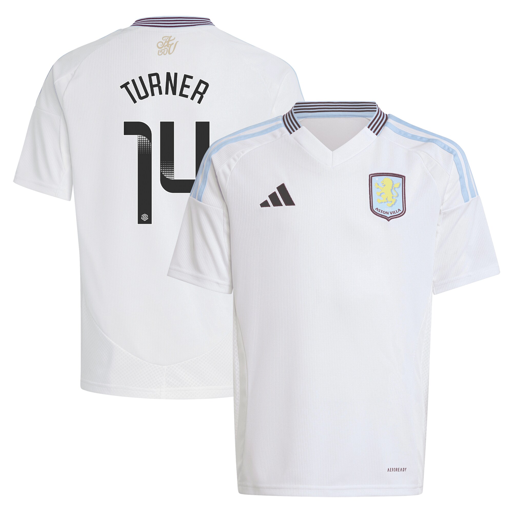 aston villa wsl adidas away shirt 2024-25 – kids with turner 14 printing Collection - Aston Villa Fan Shop Official Gear