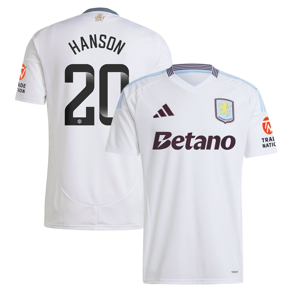 aston villa wsl adidas away shirt 2024-25 with hanson 20 printing Collection - Aston Villa Fan Shop Official Gear