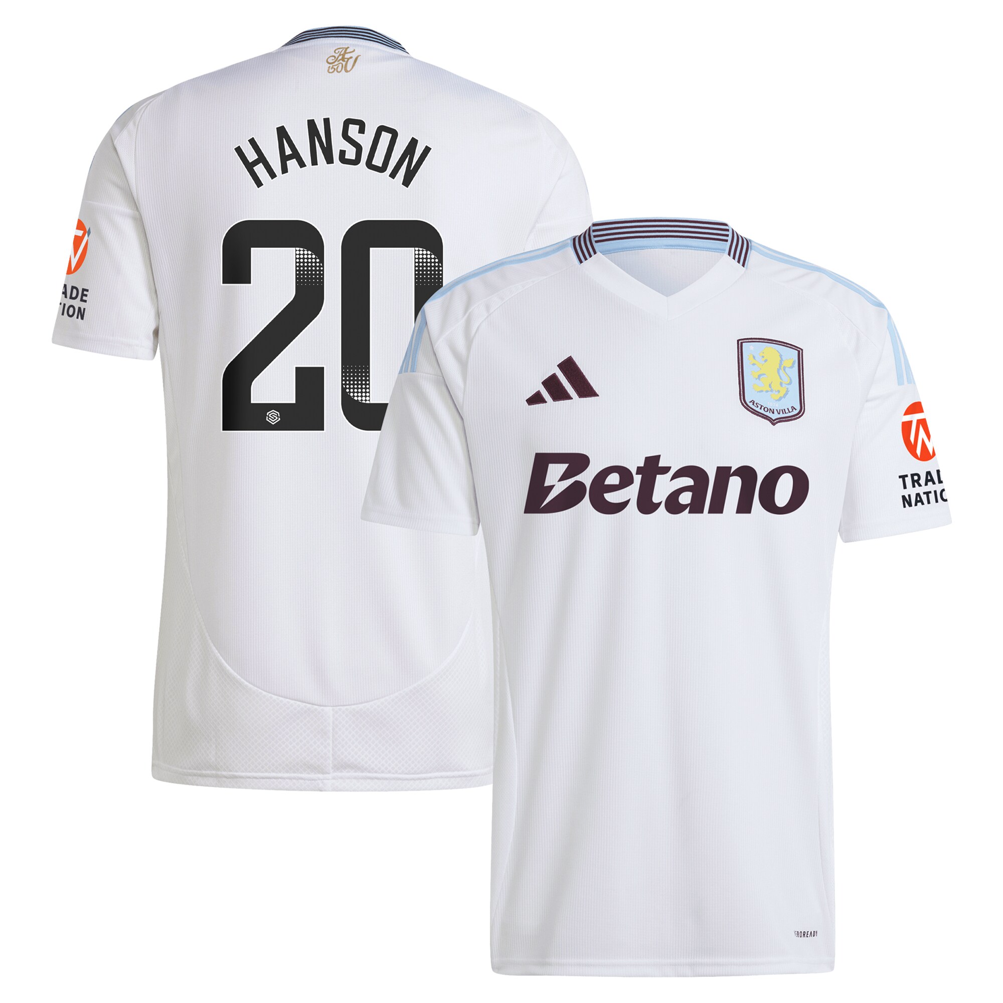 aston villa wsl adidas away shirt 2024-25 with hanson 20 printing Collection - Aston Villa Fan Shop Official Gear