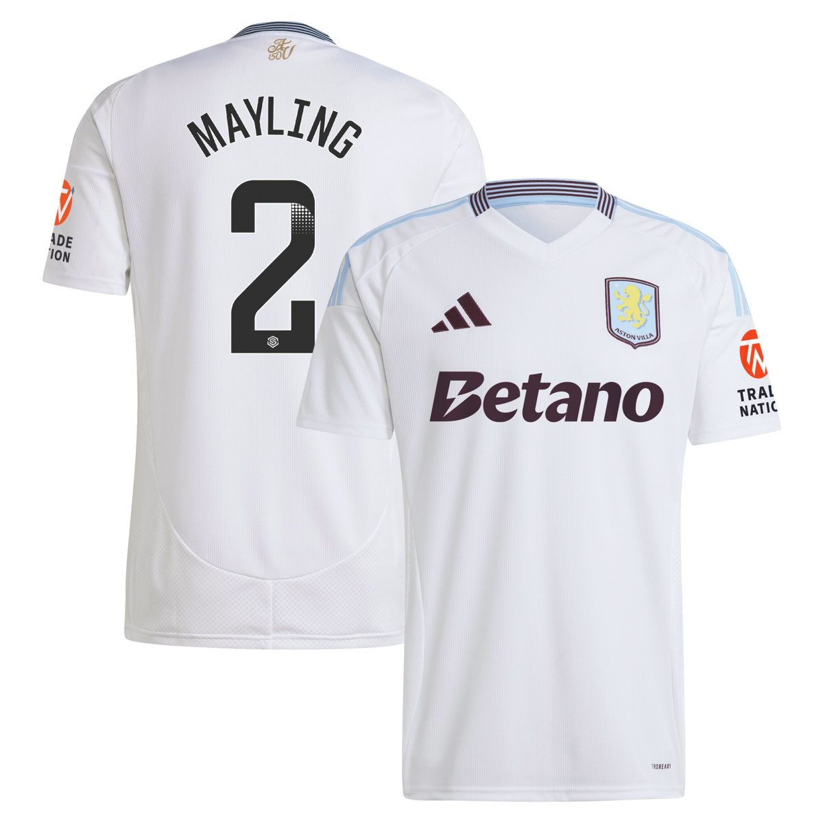 aston villa wsl adidas away shirt 2024-25 with mayling 2 printing Collection - Aston Villa Fan Shop Official Gear