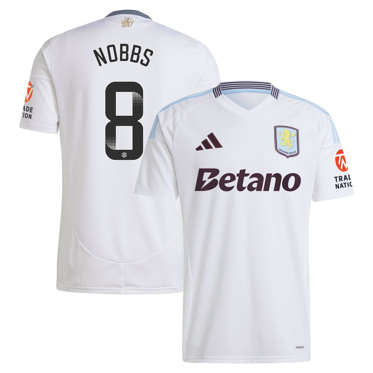aston villa wsl adidas away shirt 2024-25 with nobbs 8 printing Collection - Aston Villa Fan Shop Official Gear