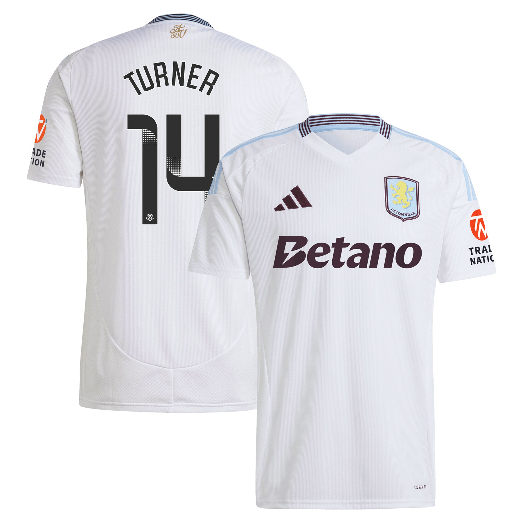 aston villa wsl adidas away shirt 2024-25 with turner 14 printing Collection - Aston Villa Fan Shop Official Gear