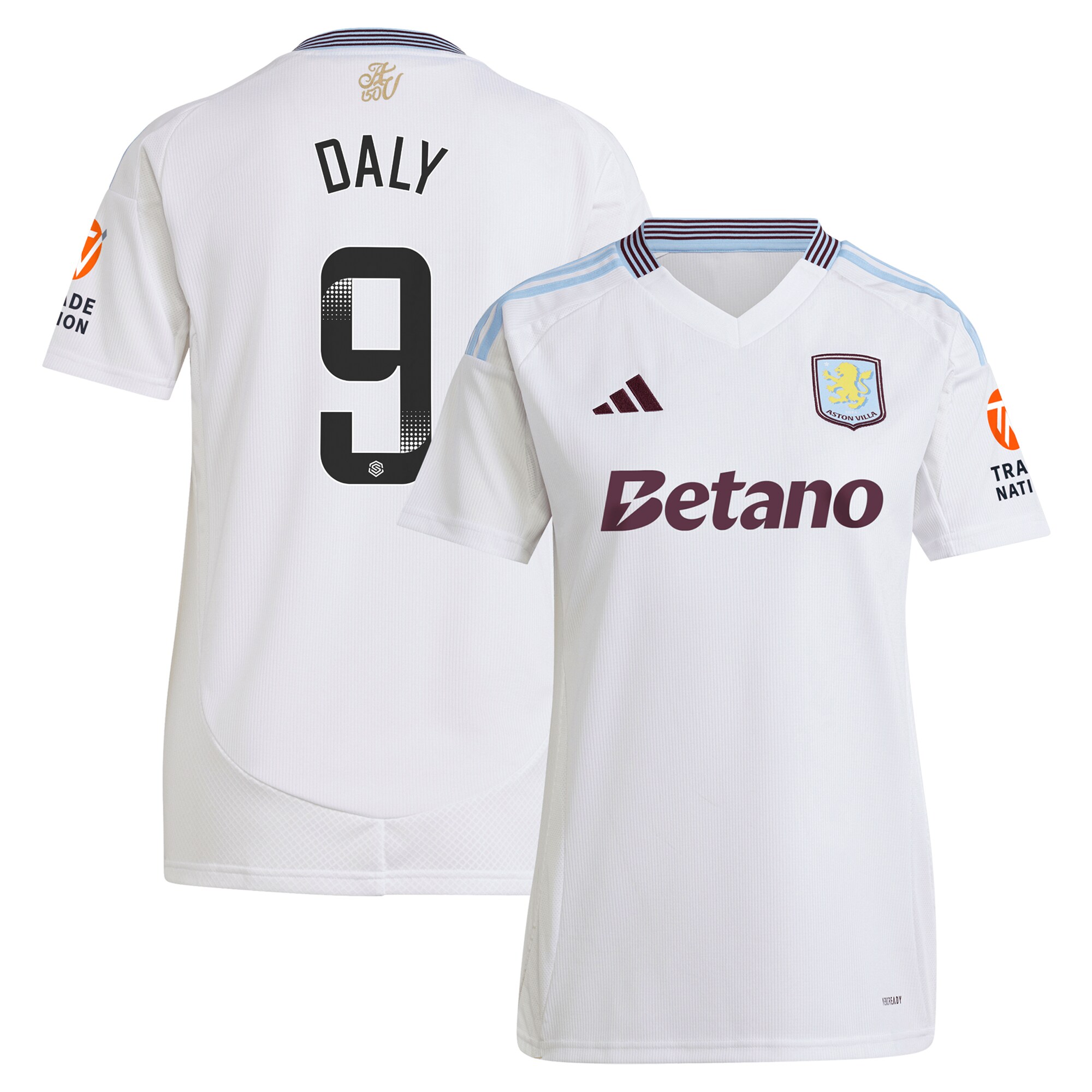 aston villa wsl adidas away shirt 2024-25 – womens with daly 9 printing Collection - Aston Villa Fan Shop Official Gear