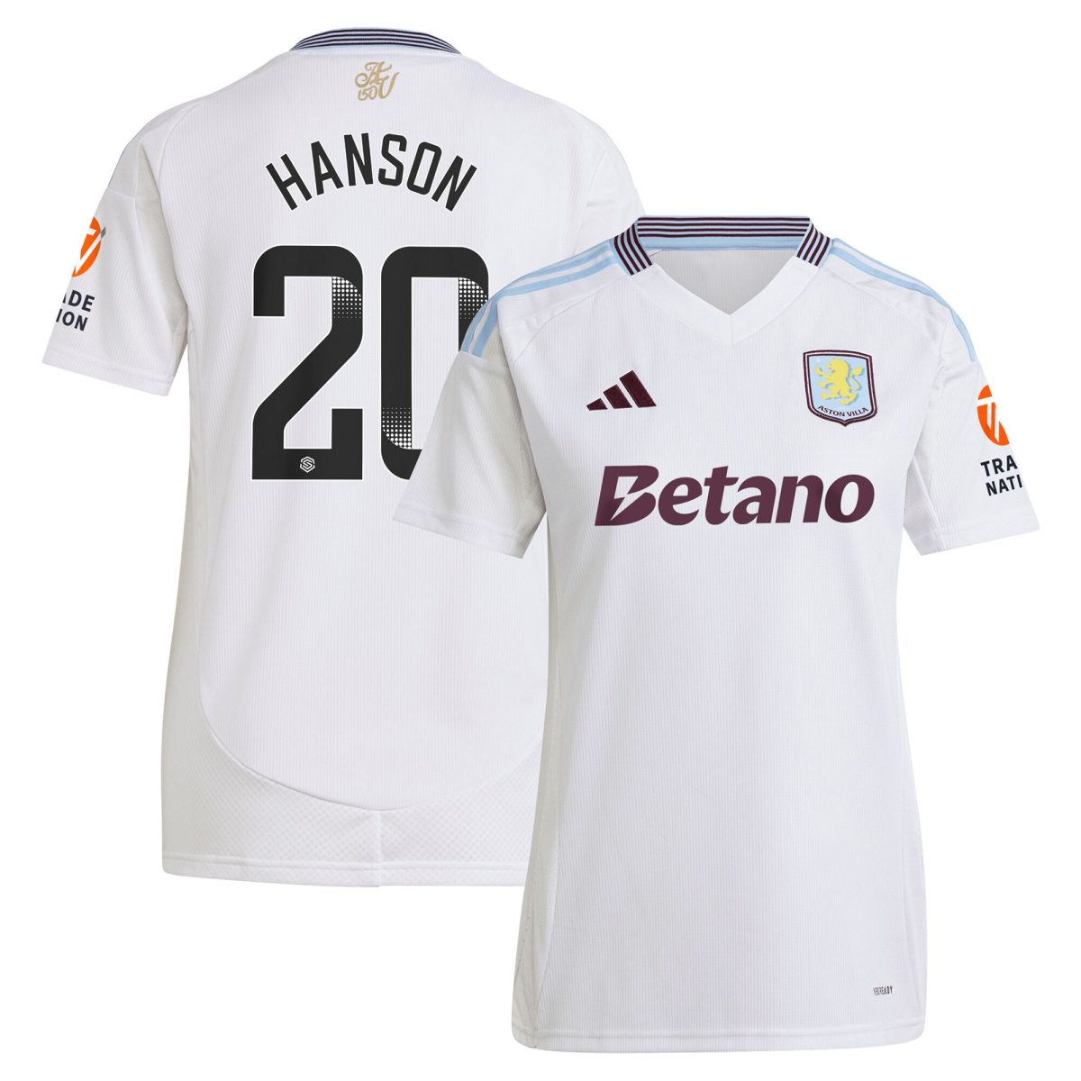 aston villa wsl adidas away shirt 2024-25 – womens with hanson 20 printing Collection - Aston Villa Fan Shop Official Gear