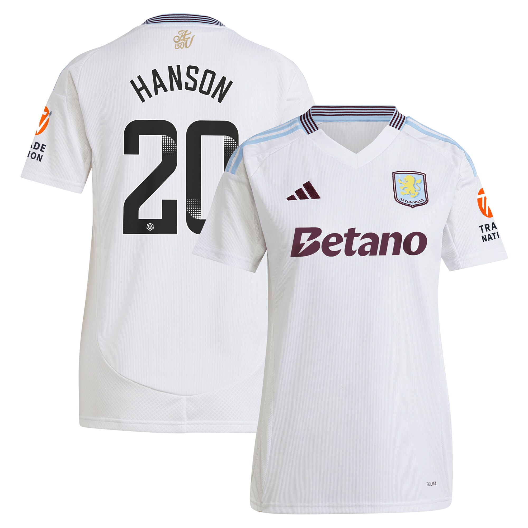 aston villa wsl adidas away shirt 2024-25 – womens with hanson 20 printing Collection - Aston Villa Fan Shop Official Gear