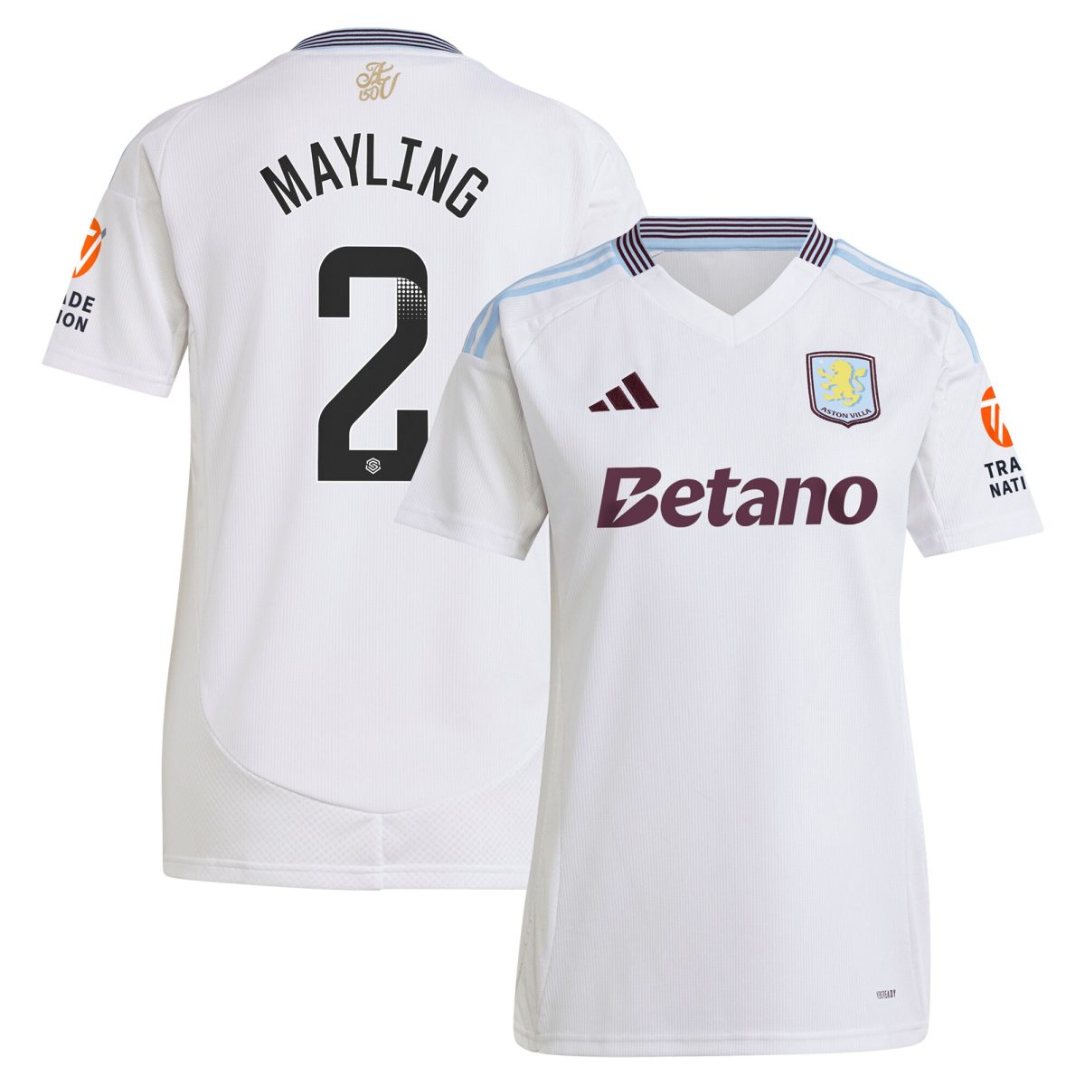 aston villa wsl adidas away shirt 2024-25 – womens with mayling 2 printing Collection - Aston Villa Fan Shop Official Gear