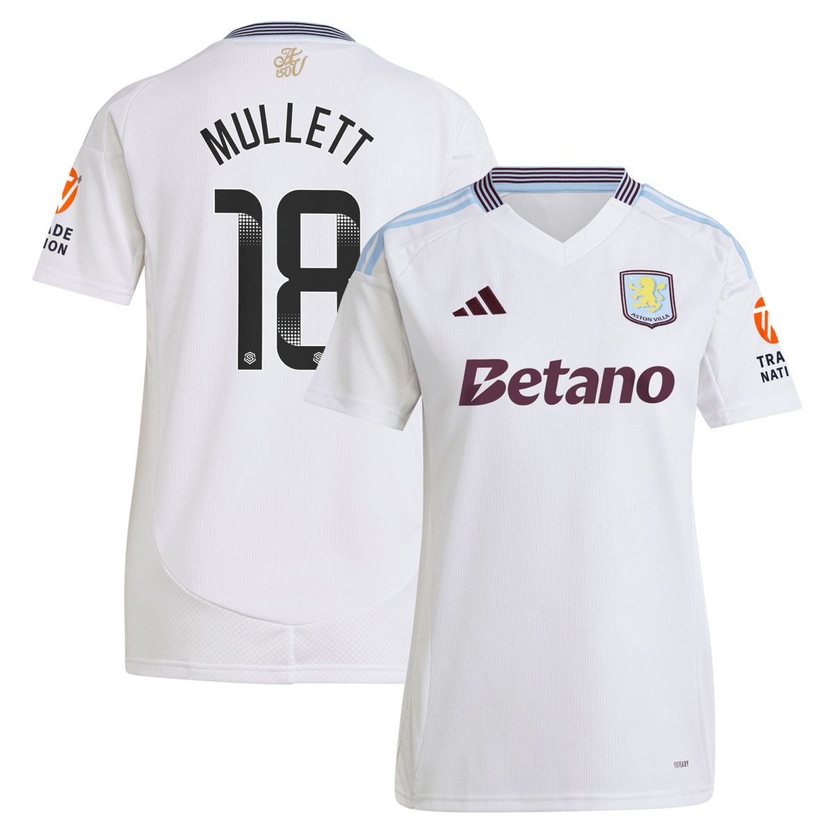 aston villa wsl adidas away shirt 2024-25 – womens with mullett 18 printing Collection - Aston Villa Fan Shop Official Gear