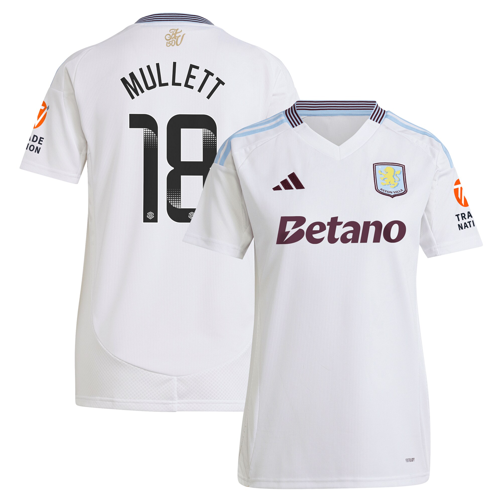aston villa wsl adidas away shirt 2024-25 – womens with mullett 18 printing Collection - Aston Villa Fan Shop Official Gear