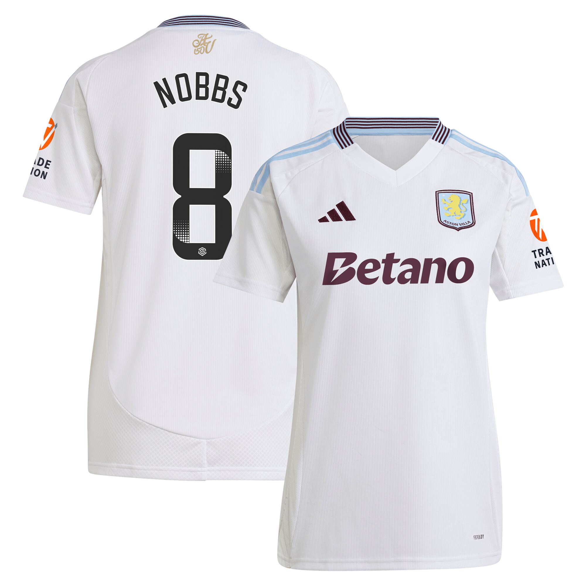 aston villa wsl adidas away shirt 2024-25 – womens with nobbs 8 printing Collection - Aston Villa Fan Shop Official Gear