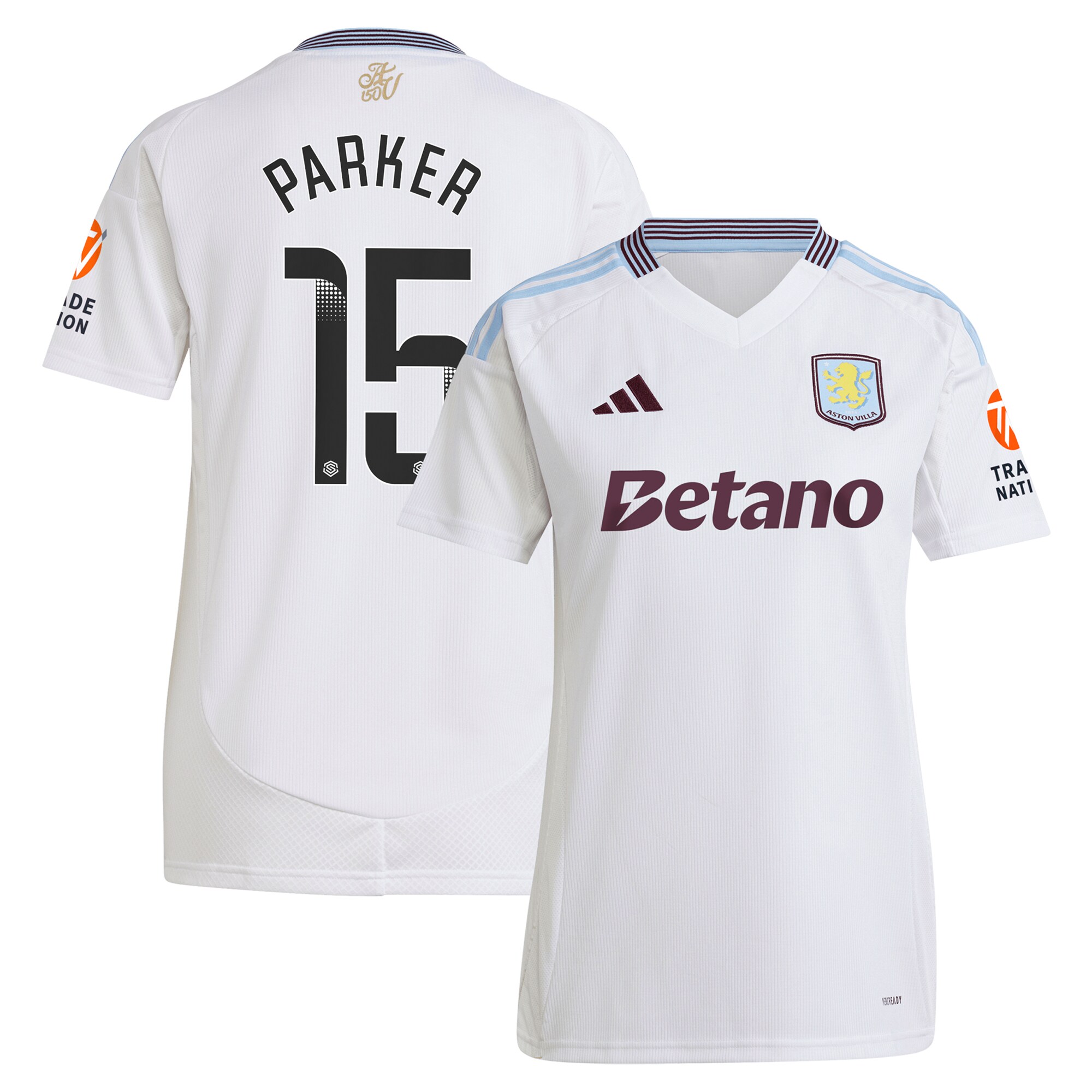 aston villa wsl adidas away shirt 2024-25 – womens with parker 15 printing Collection - Aston Villa Fan Shop Official Gear