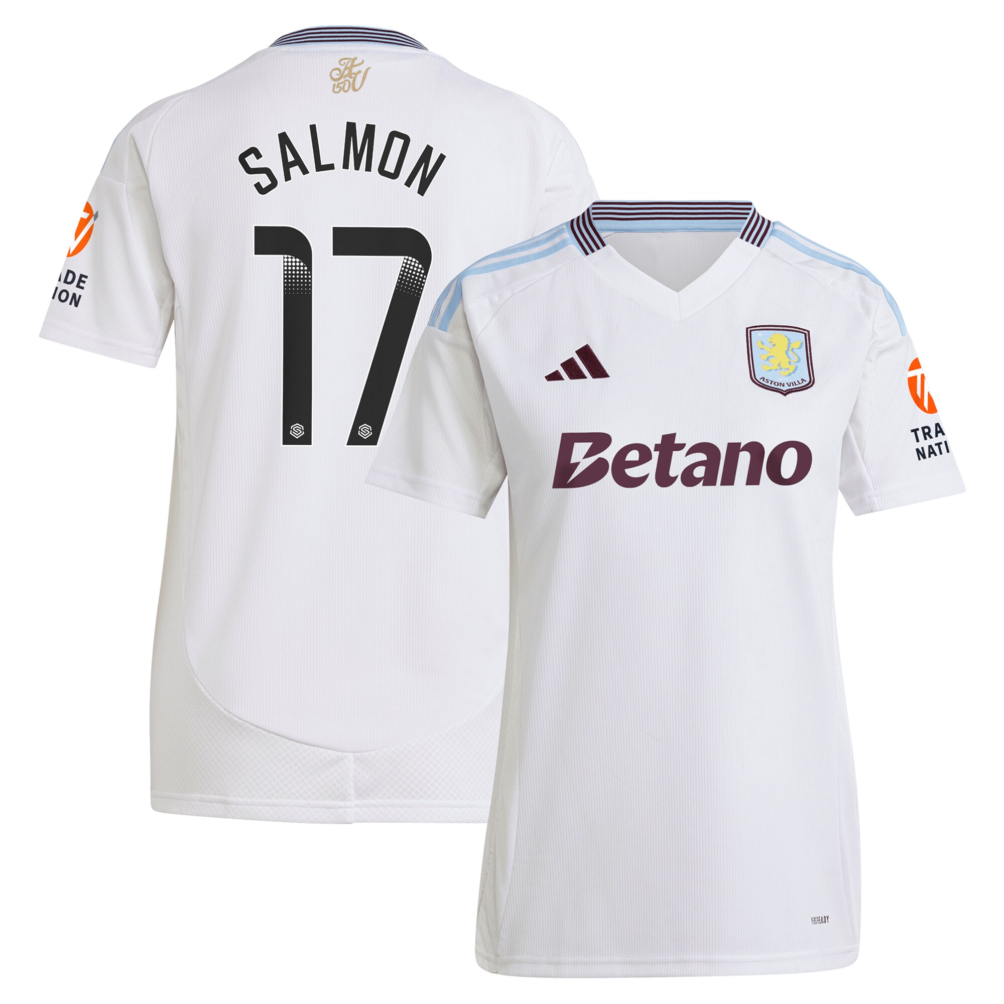 aston villa wsl adidas away shirt 2024-25 – womens with salmon 17 printing Collection - Aston Villa Fan Shop Official Gear