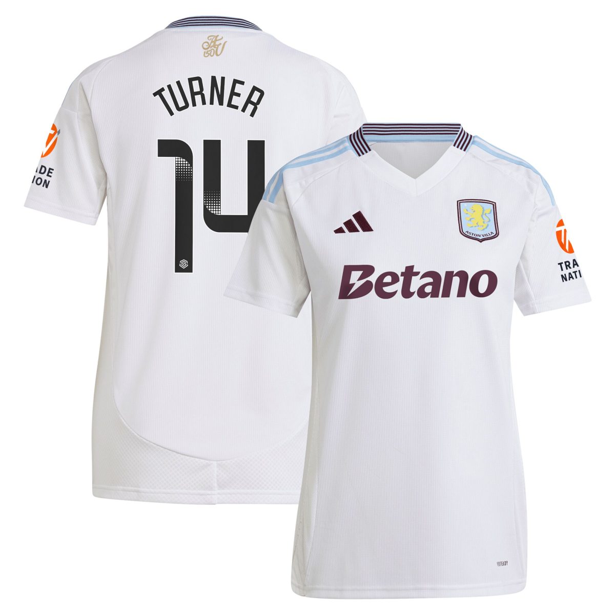 aston villa wsl adidas away shirt 2024-25 – womens with turner 14 printing Collection - Aston Villa Fan Shop Official Gear